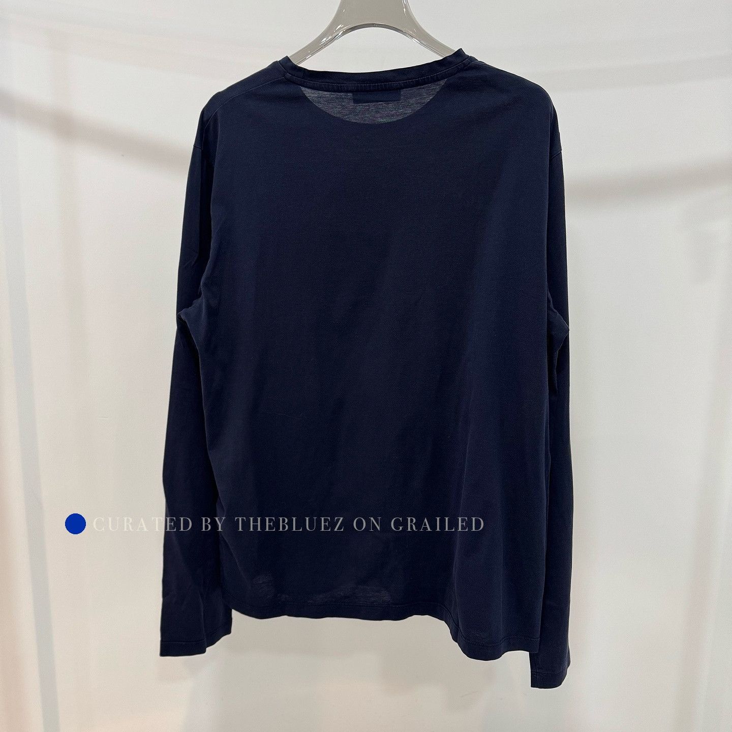 Prada Blue Logo Pocket Long Sleeve T-Shirt Size US M / EU 48-50 / 2 - 2 Thumbnail