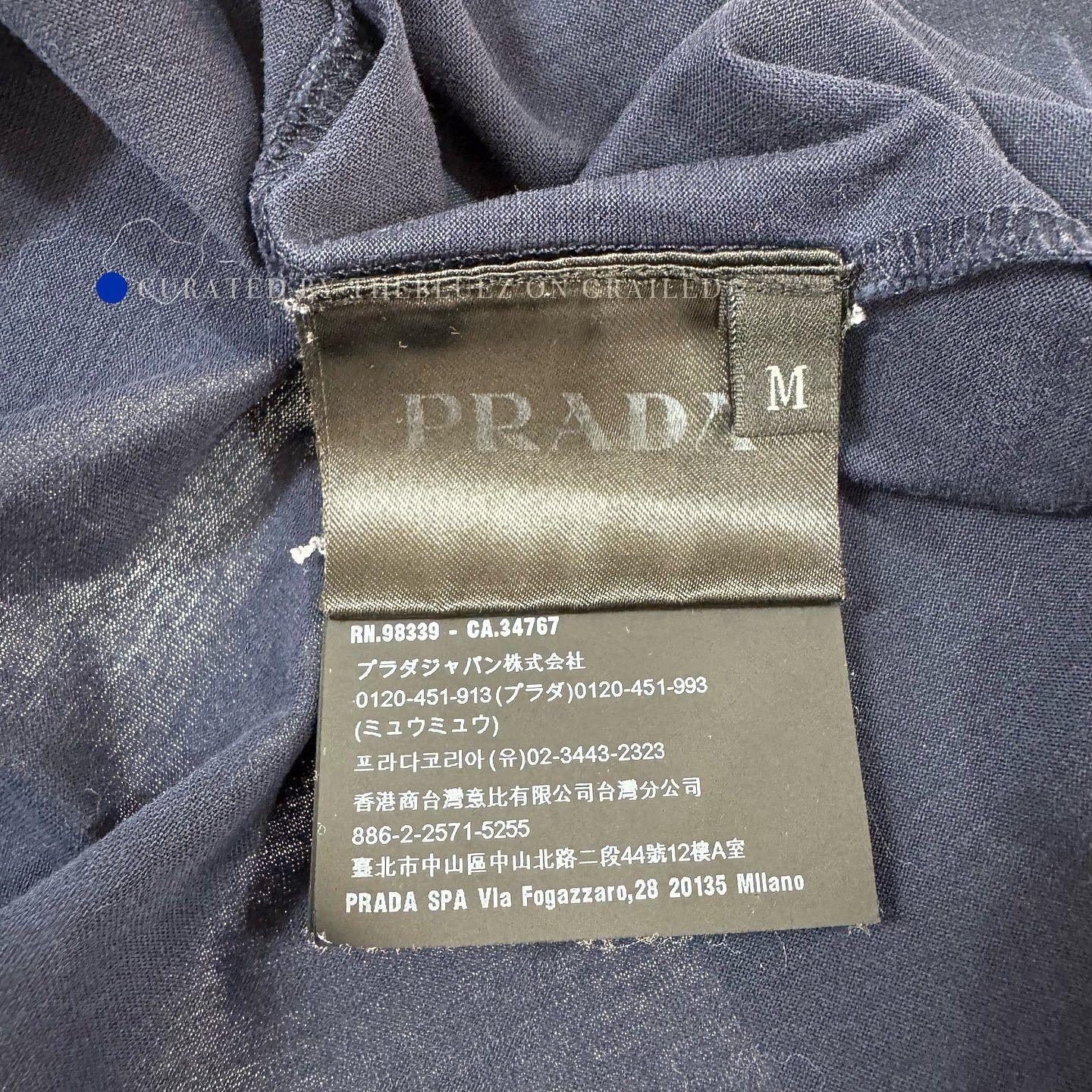 Prada Blue Logo Pocket Long Sleeve T-Shirt Size US M / EU 48-50 / 2 - 4 Thumbnail