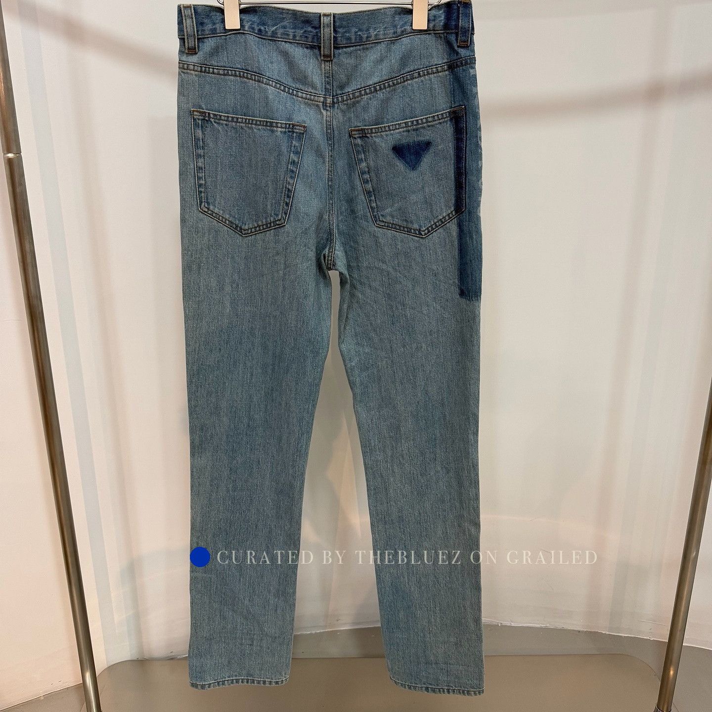 Prada Stylish Blue Denim Jeans with Triangle Logo Size US 32 / EU 48 - 2 Thumbnail