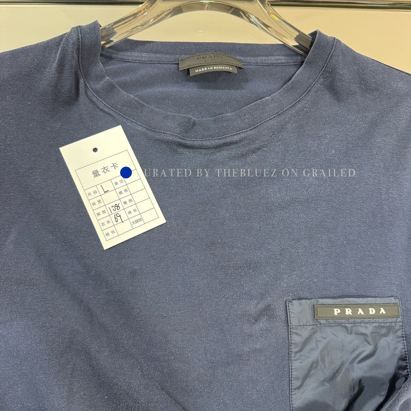 Prada Stylish Logo Pocket T-Shirt in Blue Size US L / EU 52-54 / 3 - 5 Thumbnail