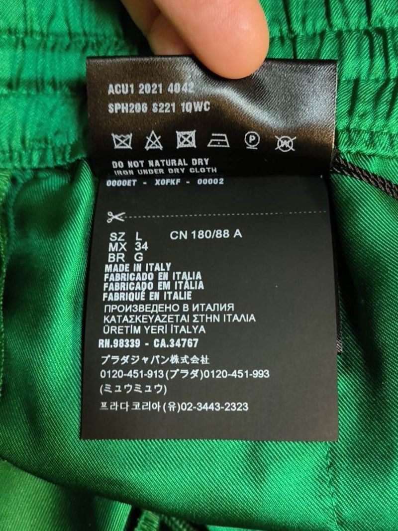 Prada Stylish Green Silk Logo Patch Casual Pants Size US 34 / EU 50 - 4 Thumbnail