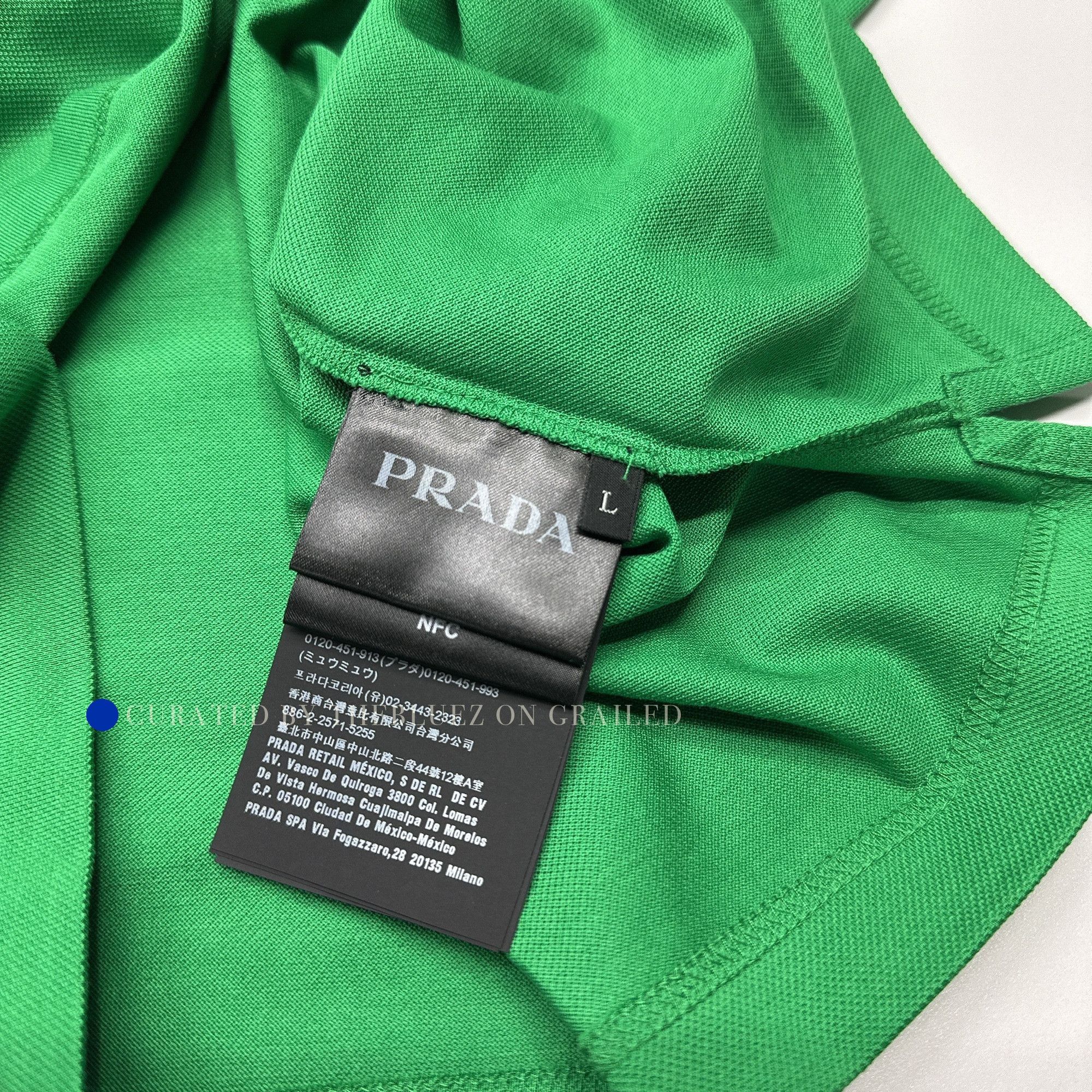 Prada Embroidered Logo Polo Shirt in Green Size US L / EU 52-54 / 3 - 5 Thumbnail
