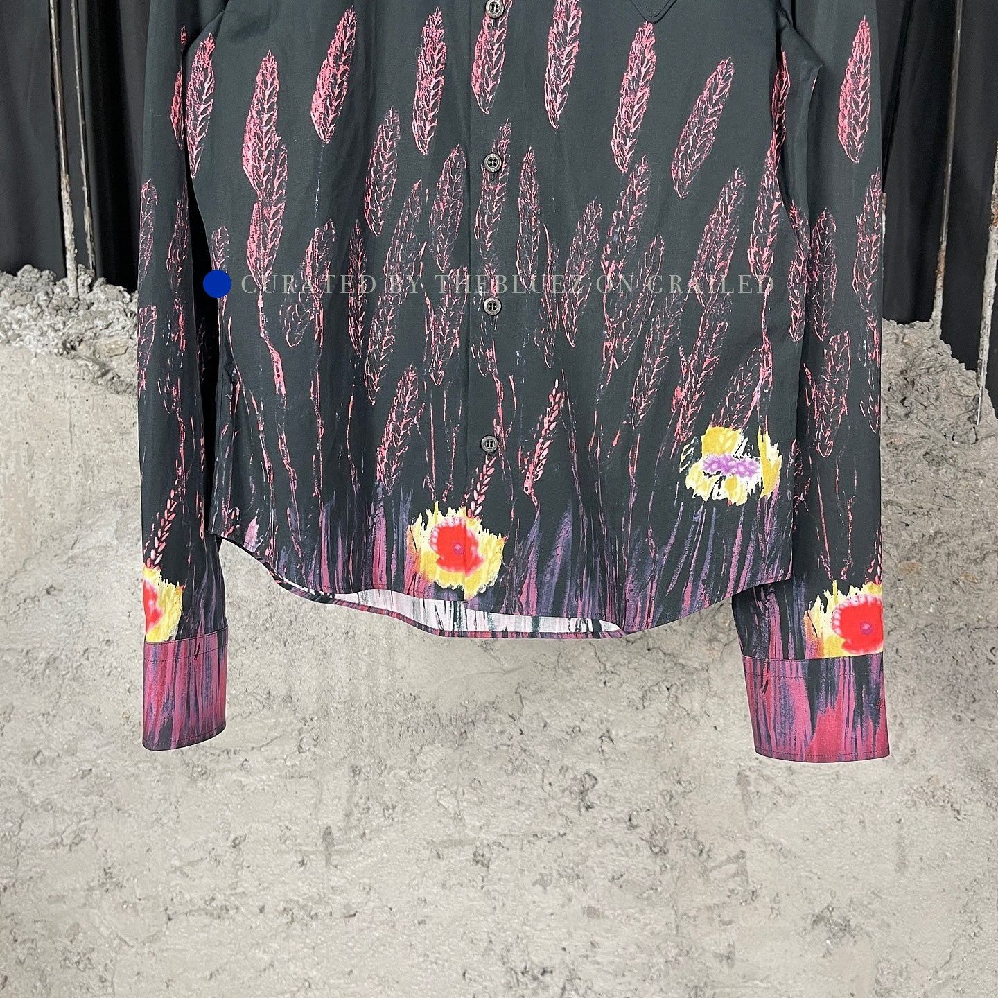 Prada Black Floral Print Button Up Shirt Size US M / EU 48-50 / 2 - 6 Thumbnail