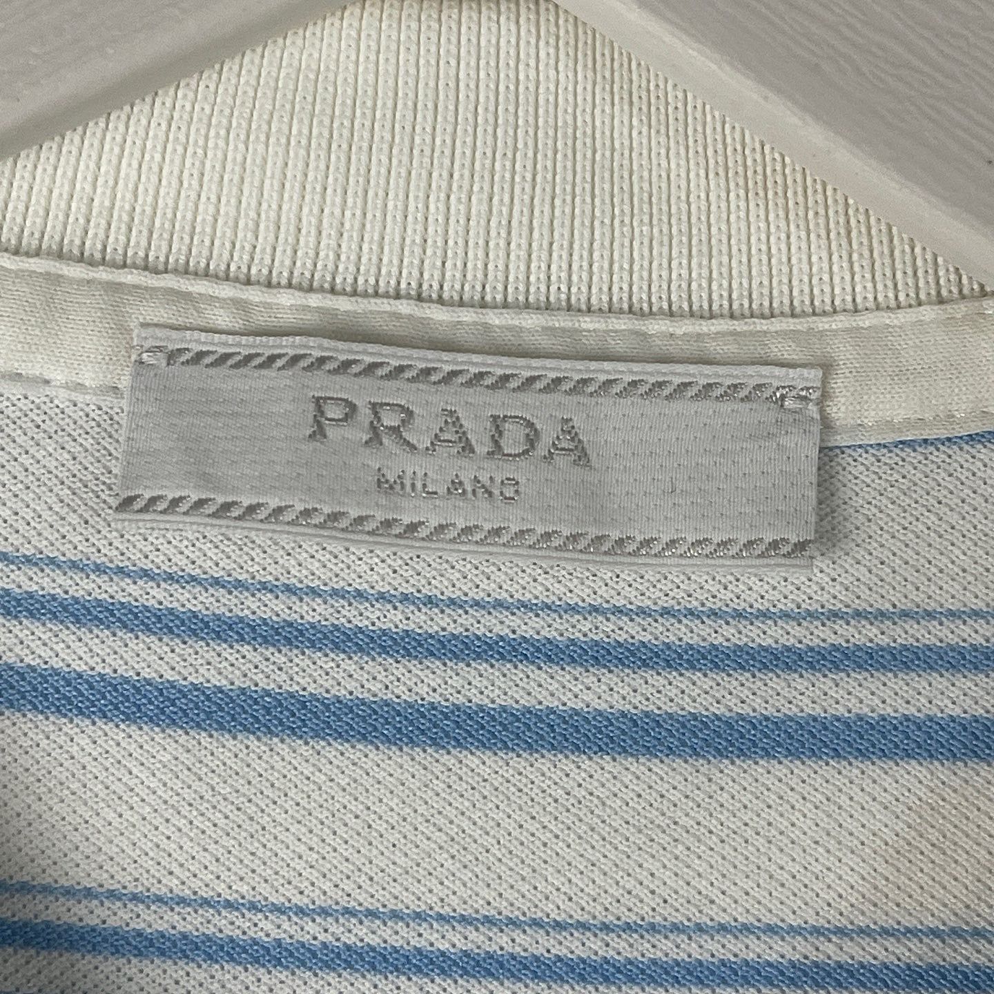 Prada Striped Polo Shirt in Blue Size US M / EU 48-50 / 2 - 3 Thumbnail