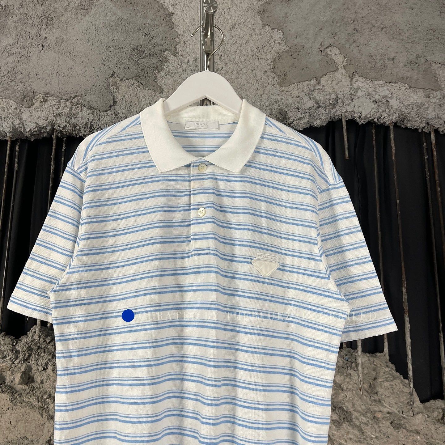 Prada Striped Polo Shirt in Blue Size US M / EU 48-50 / 2 - 5 Thumbnail