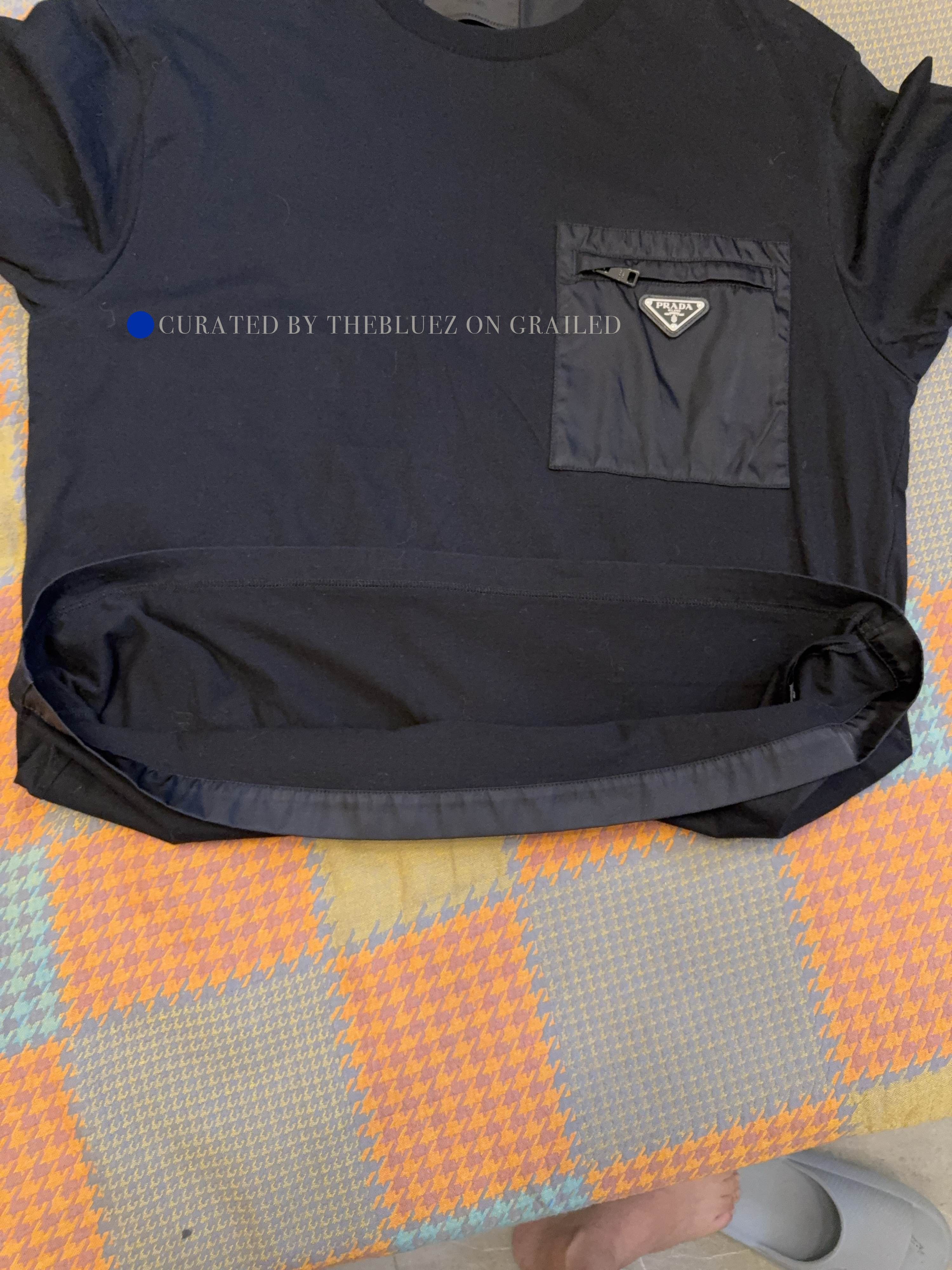 Prada Re-Nylon Logo Pocket Tee in Black Size US XXL / EU 58 / 5 - 7 Thumbnail