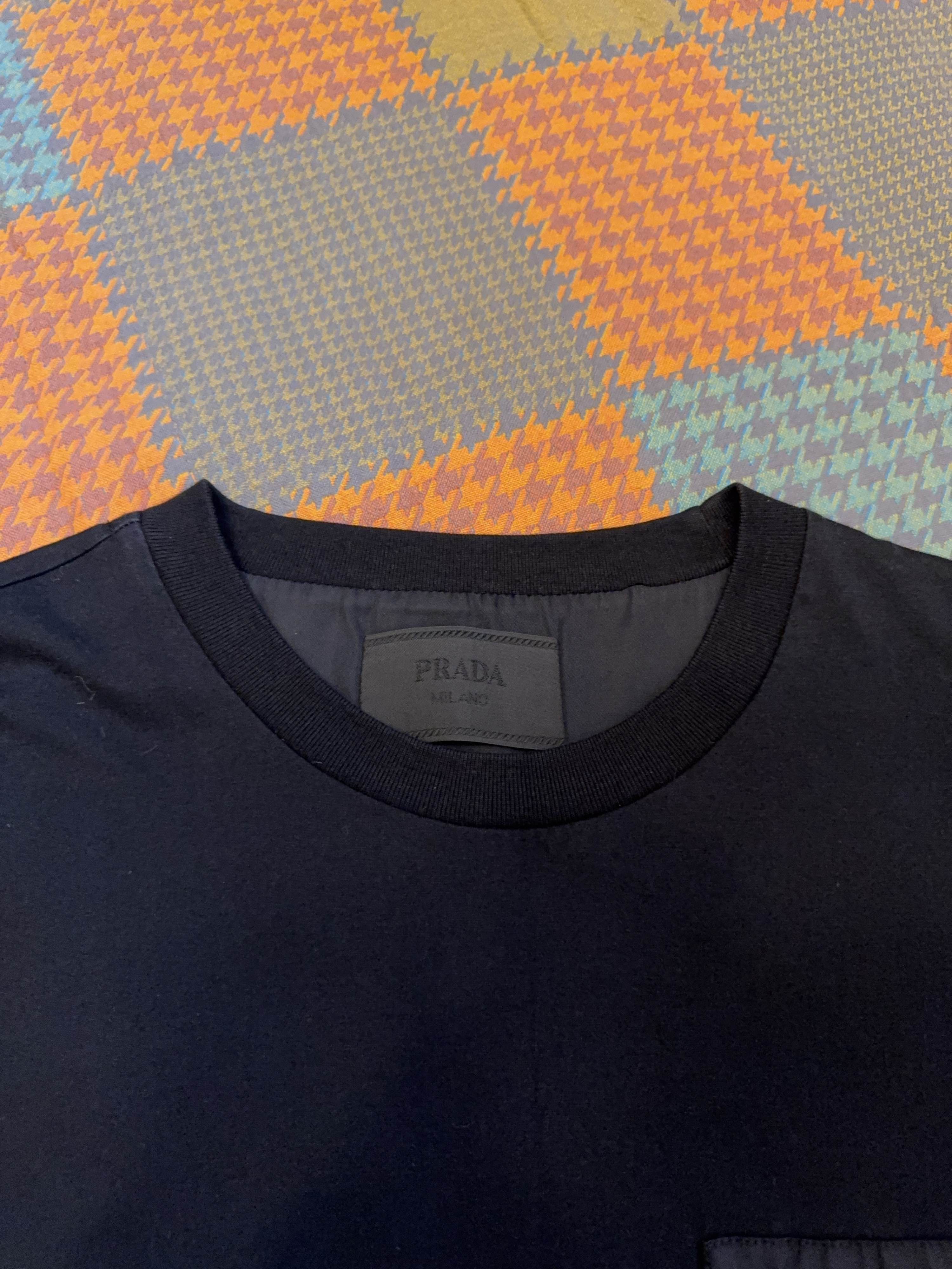 Prada Re-Nylon Logo Pocket Tee in Black Size US XXL / EU 58 / 5 - 6 Thumbnail