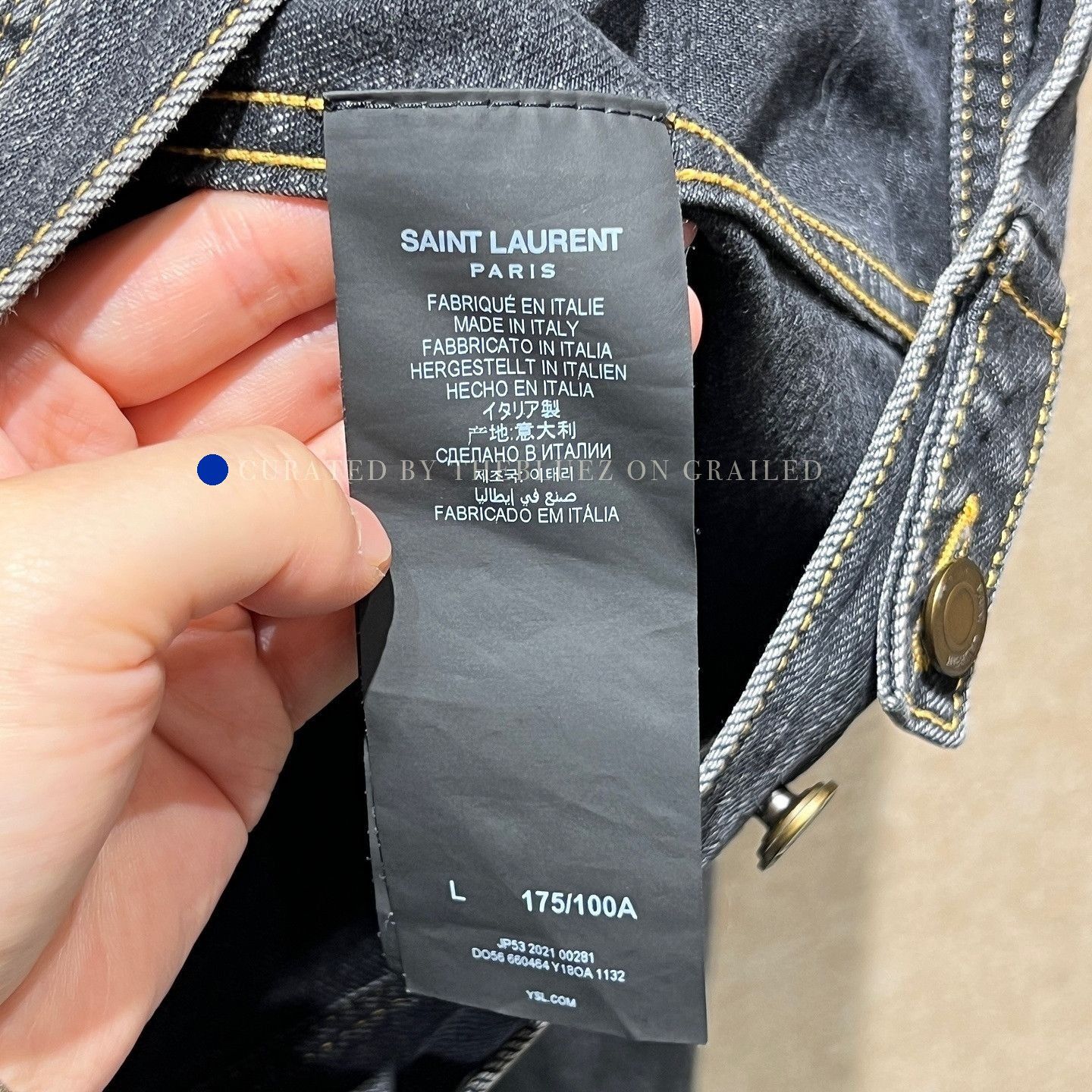 Saint Laurent Paris Black Denim Jacket Size L Size US L / EU 52-54 / 3 - 4 Thumbnail