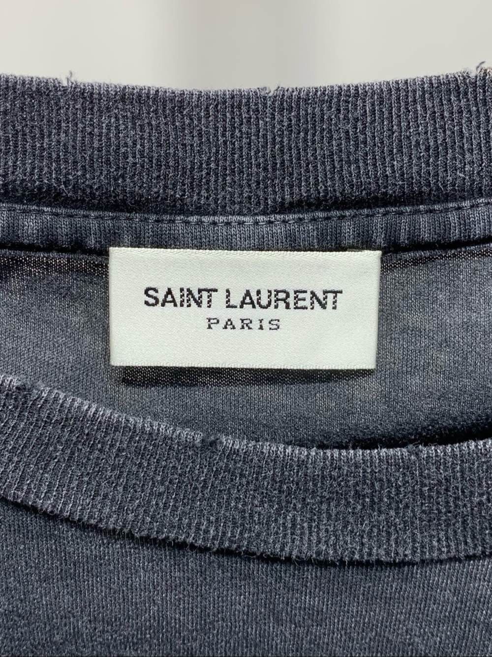 Saint Laurent Paris Washed Logo T-Shirt in Black Size US L / EU 52-54 / 3 - 3 Thumbnail