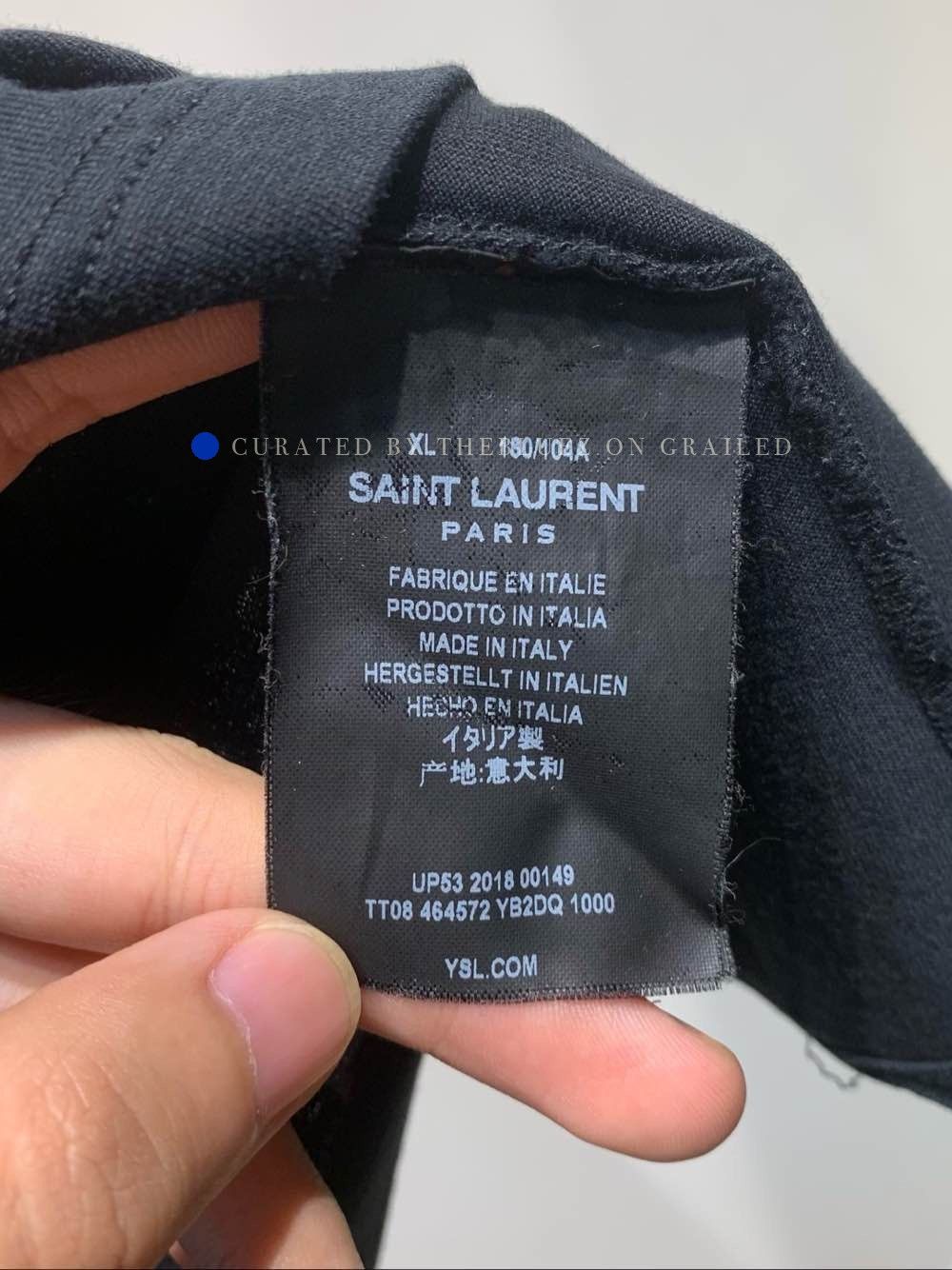 Saint Laurent Paris Black Logo T-Shirt in Size XL Size US XL / EU 56 / 4 - 4 Thumbnail