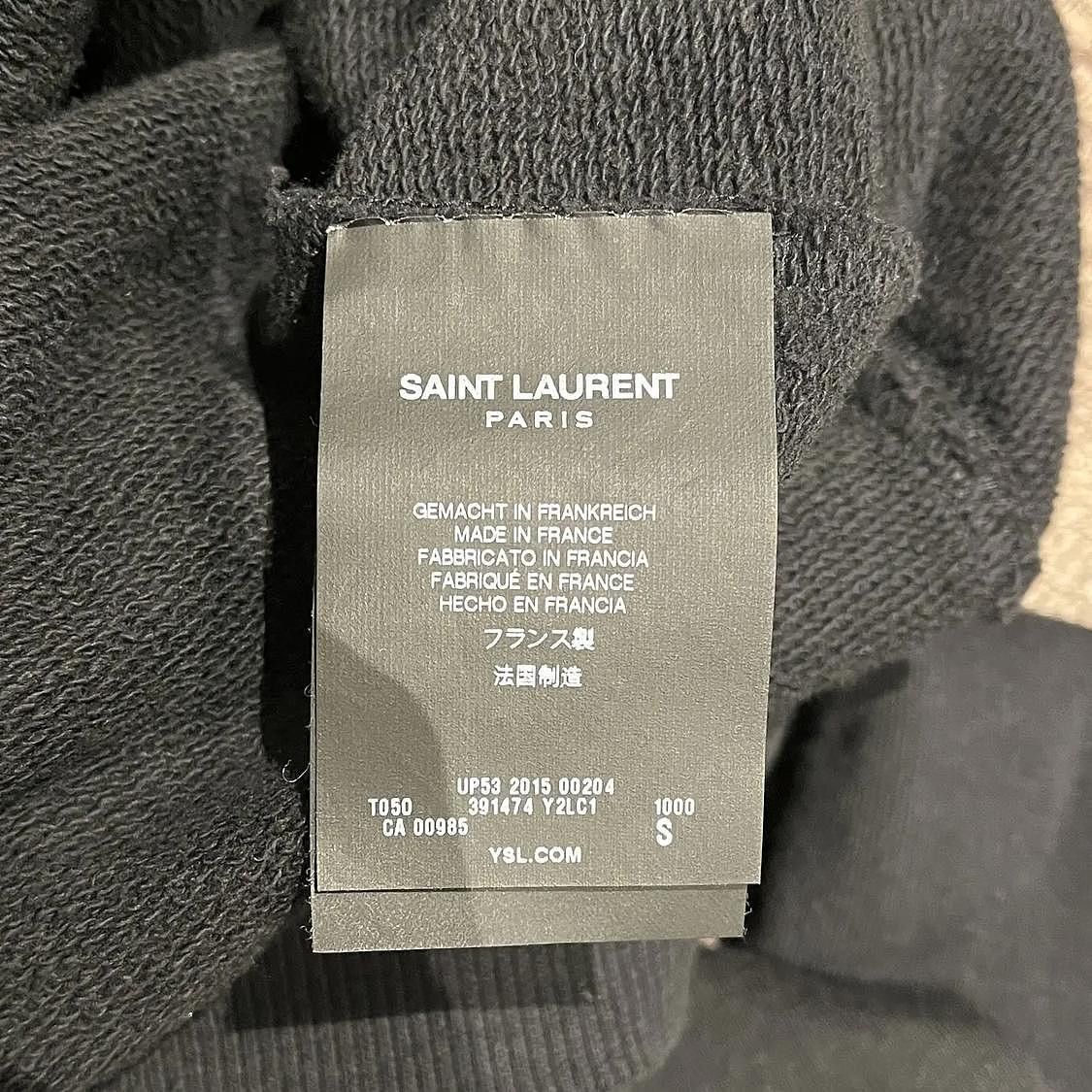 Saint Laurent Paris Zipper Detail Black Sweatshirt in Size S Size US S / EU 44-46 / 1 - 4 Thumbnail