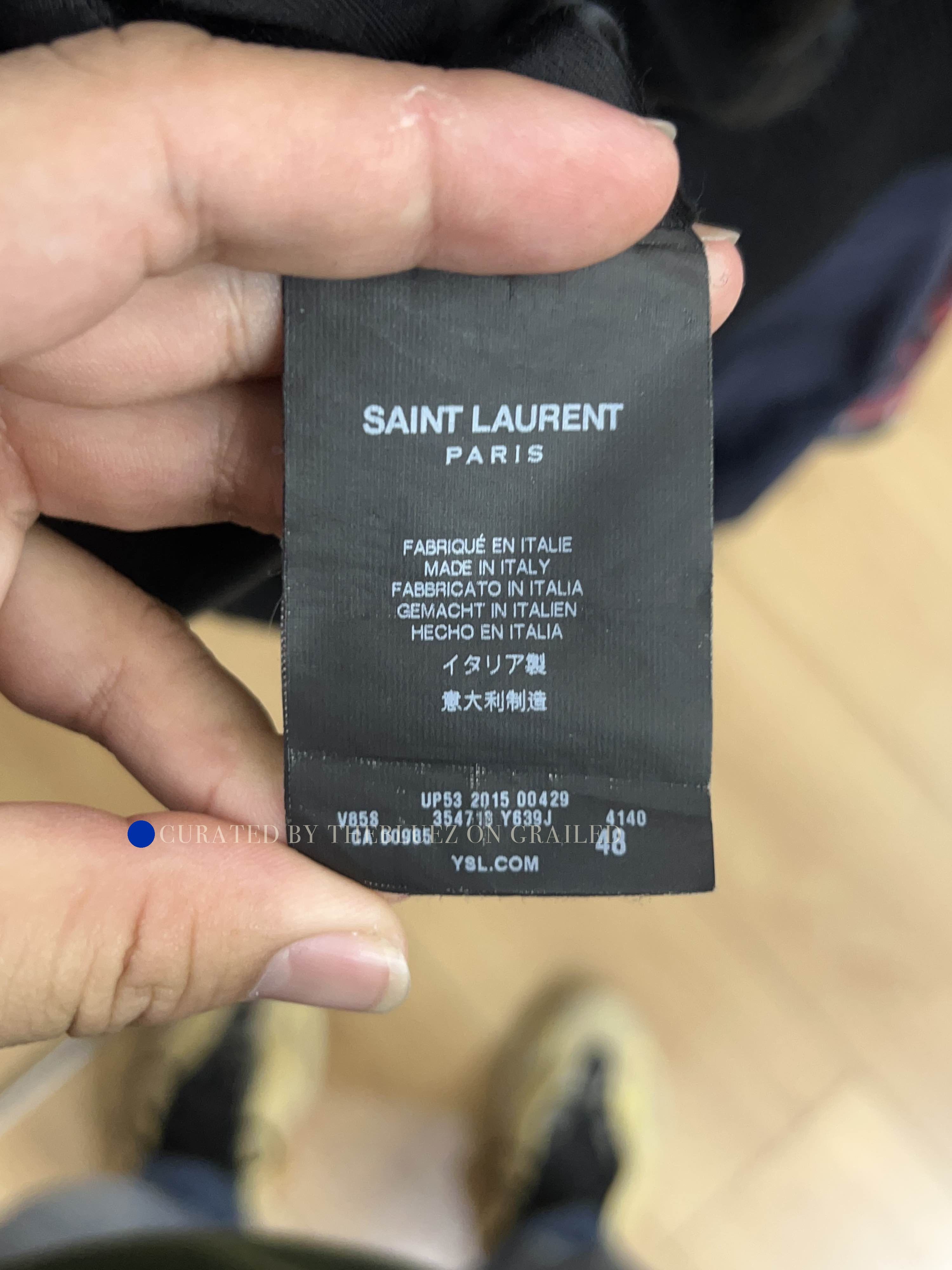 Saint Laurent Paris Wool Varsity Bomber Jacket in Blue Size US M / EU 48-50 / 2 - 4 Thumbnail