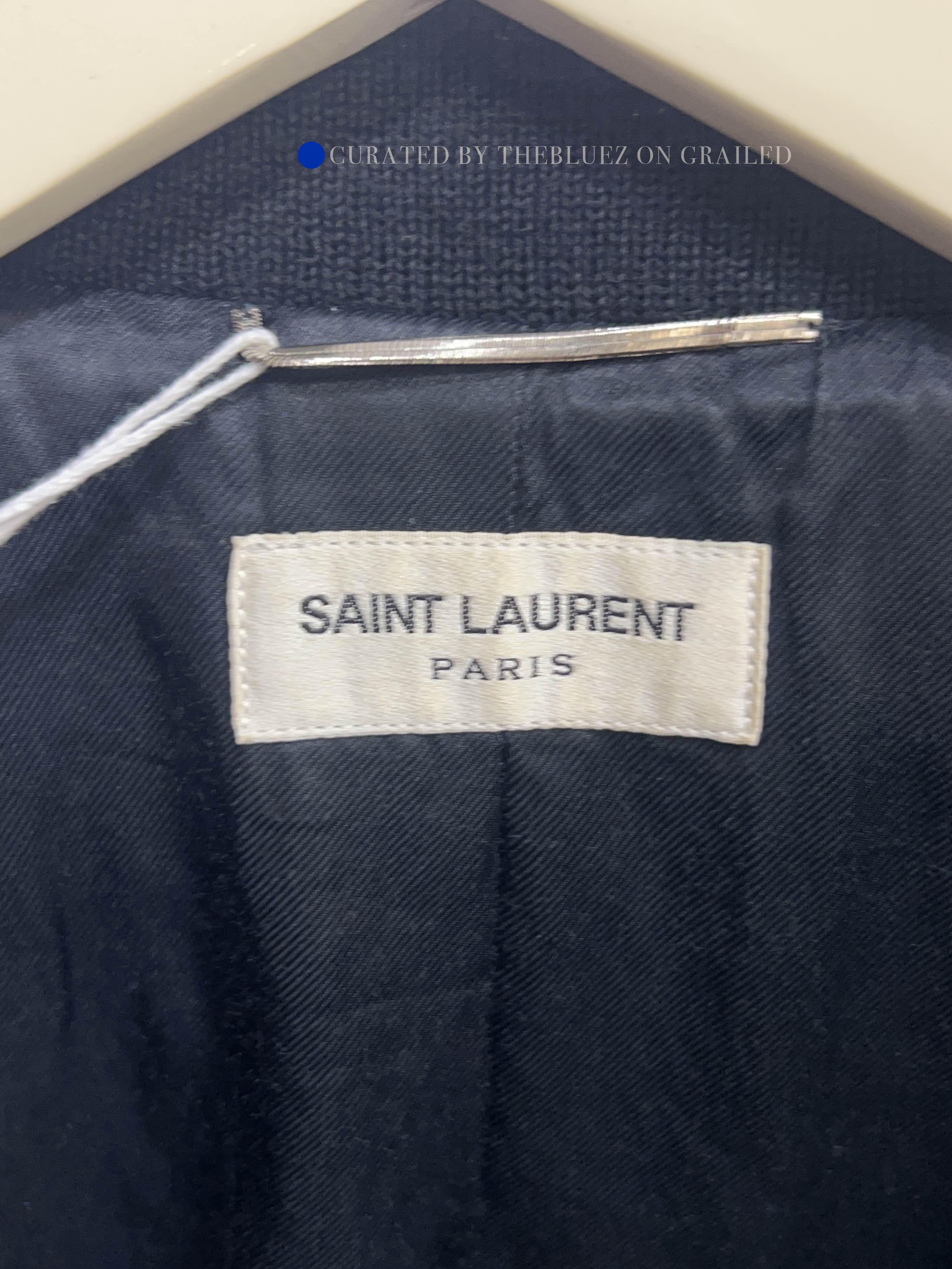 Saint Laurent Paris Wool Varsity Bomber Jacket in Blue Size US M / EU 48-50 / 2 - 3 Thumbnail