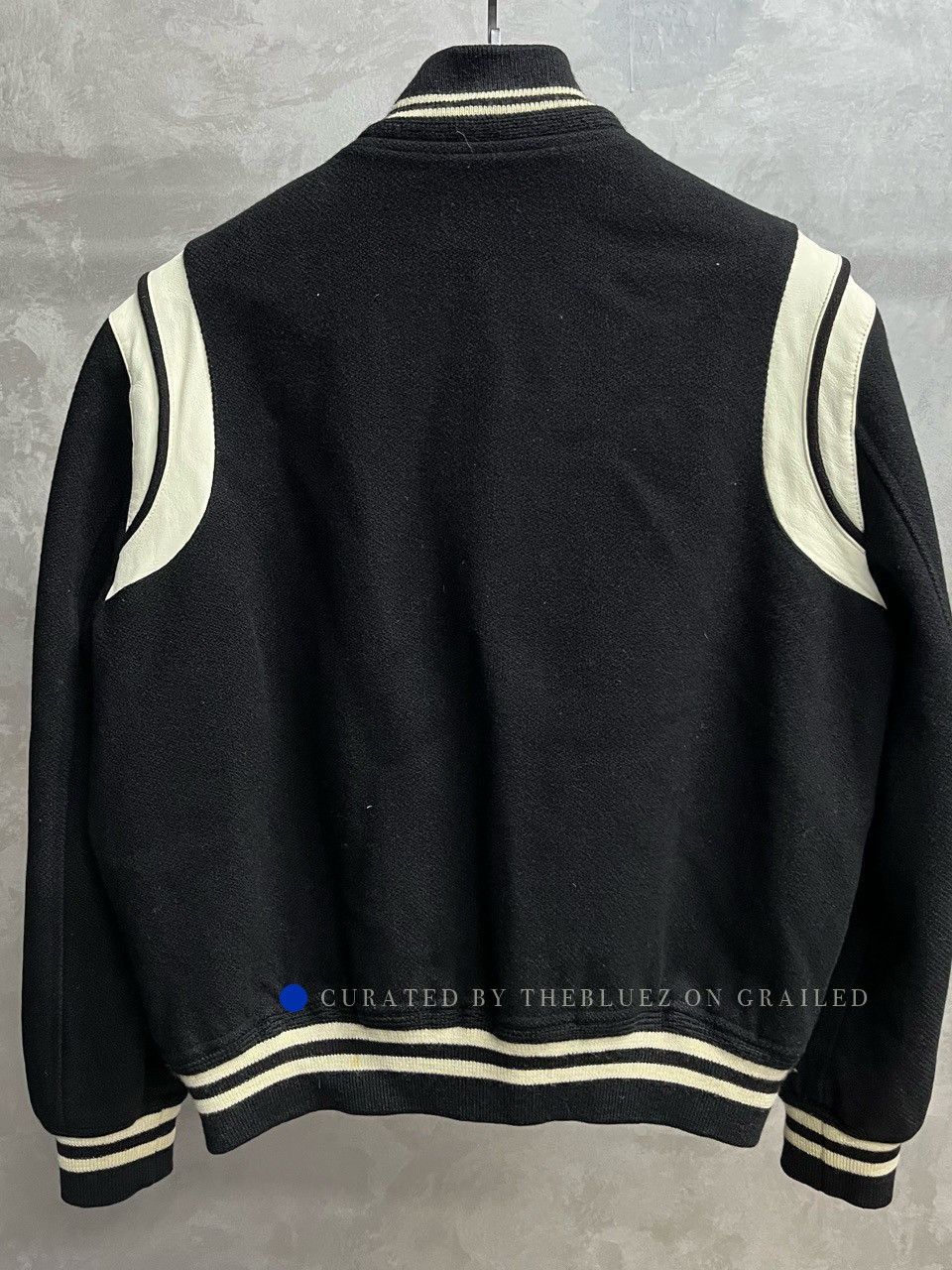 Saint Laurent Paris Contrast Varsity Jacket in Black Size US M / EU 48-50 / 2 - 2 Thumbnail