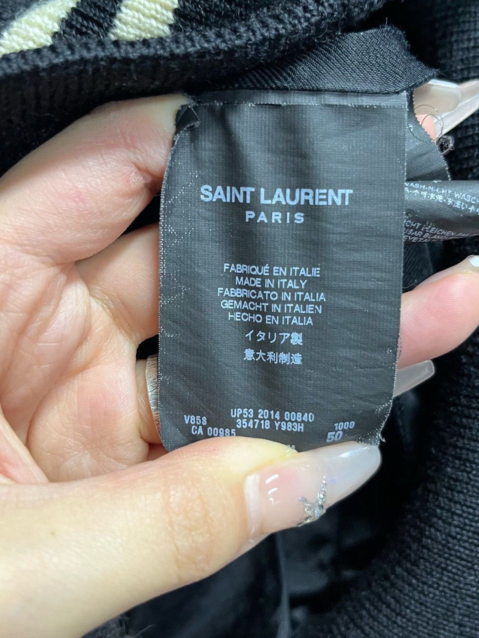 Saint Laurent Paris Contrast Varsity Jacket in Black Size US M / EU 48-50 / 2 - 4 Thumbnail