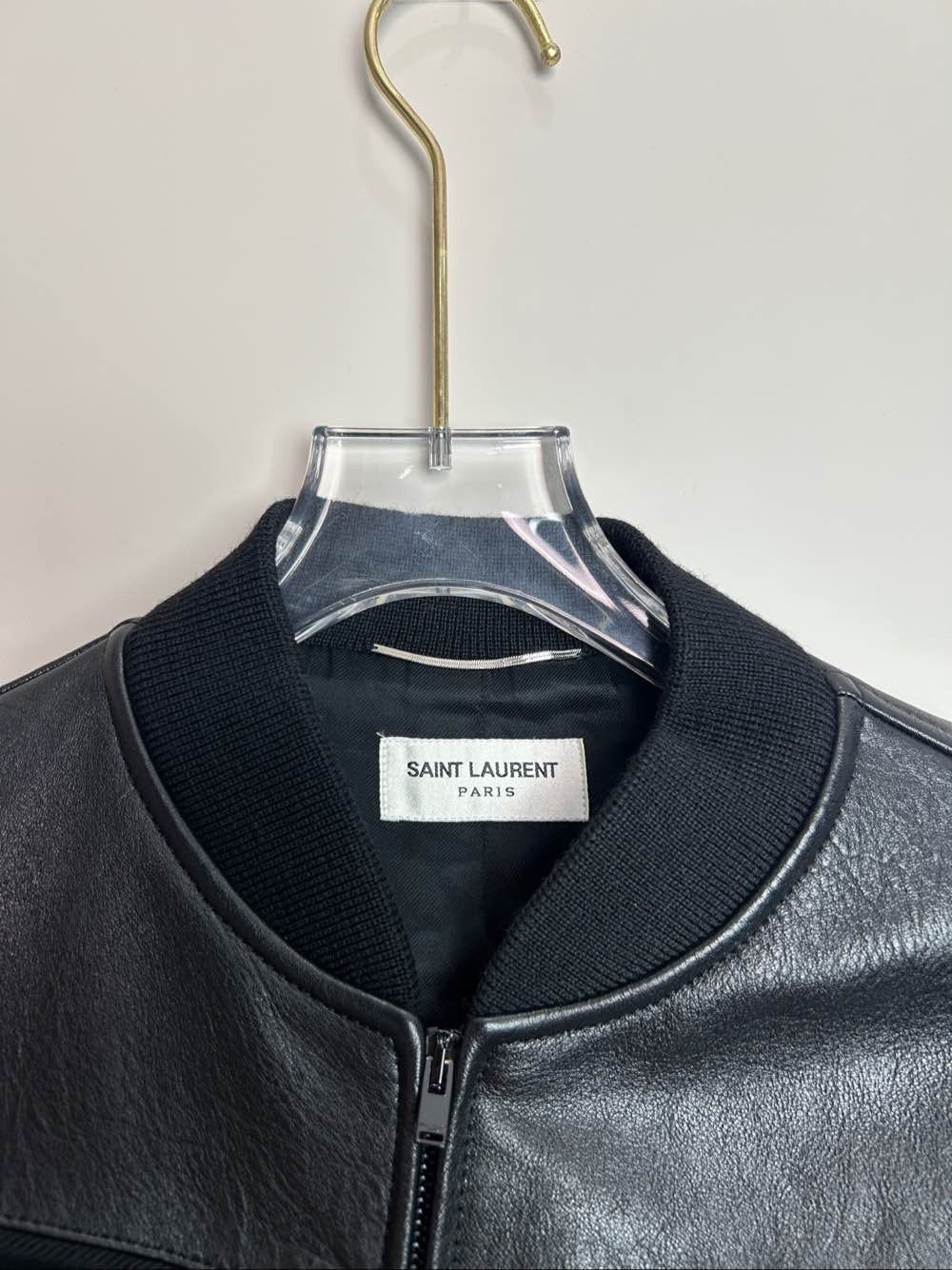 Saint Laurent Paris Sleek Black Leather Bomber Jacket Size US S / EU 44-46 / 1 - 3 Thumbnail