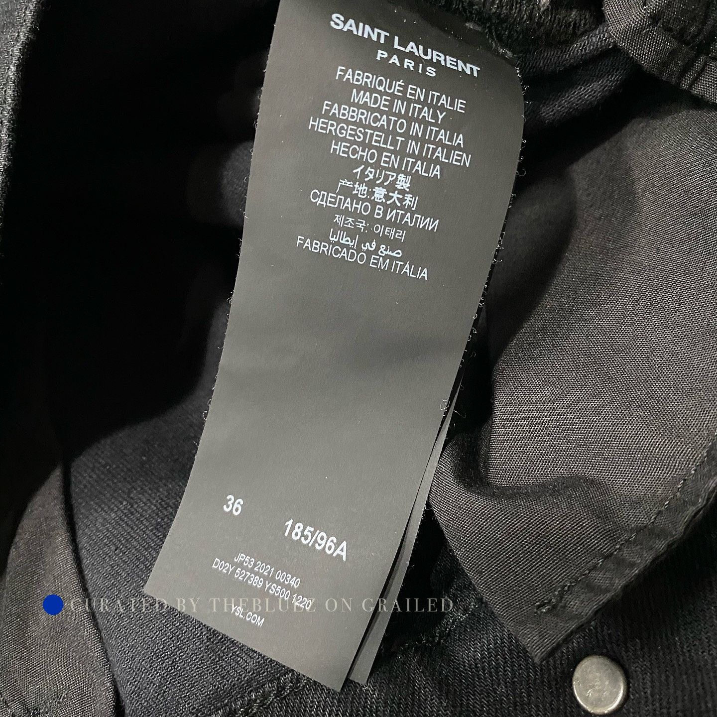 Saint Laurent Paris Black Stretch Denim Jeans, Size 36 Size US 36 / EU 52 - 4 Thumbnail