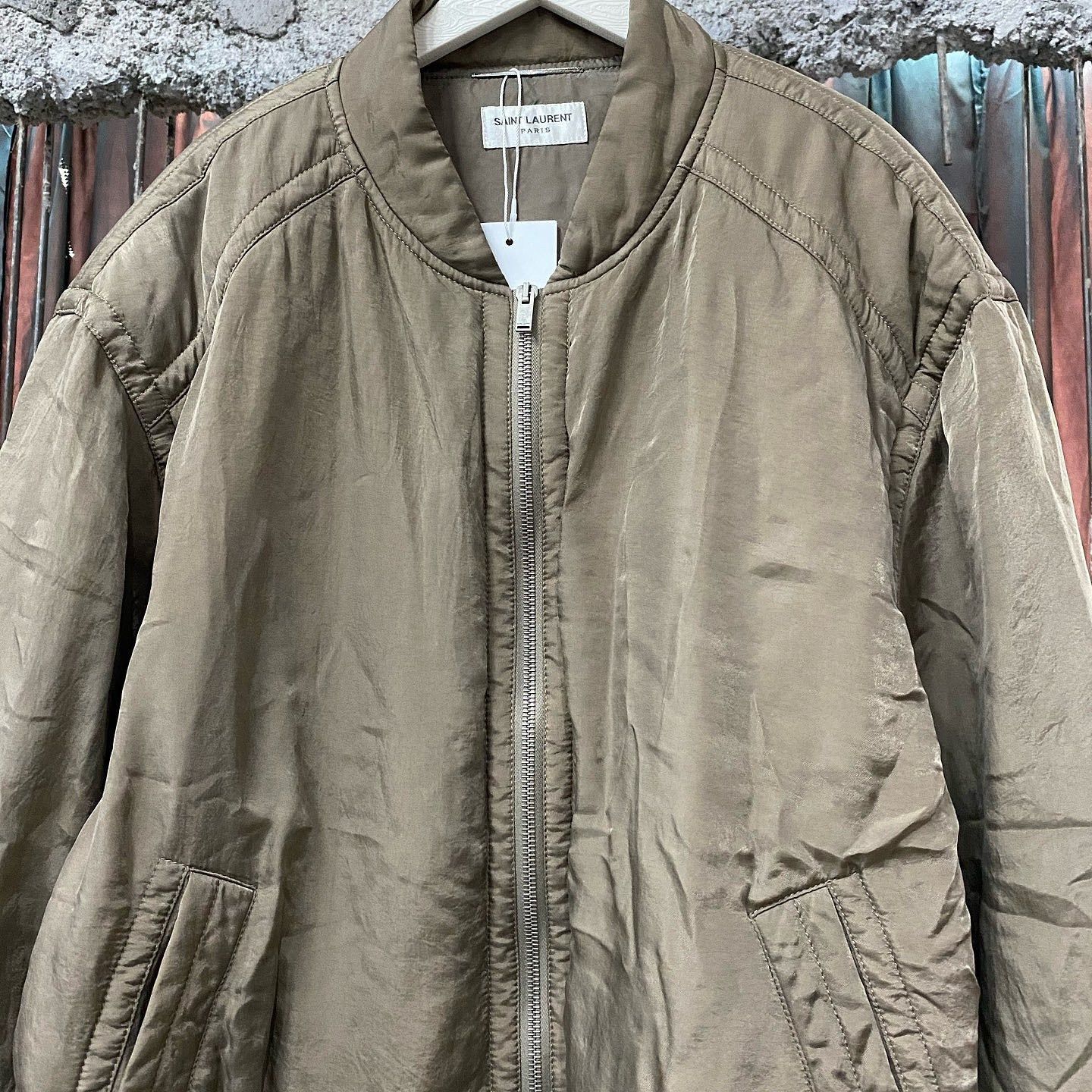Saint Laurent Paris Brown Zip Bomber Jacket Size US L / EU 52-54 / 3 - 5 Thumbnail