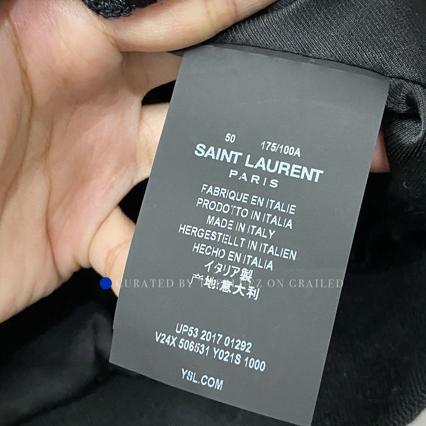 Saint Laurent Paris Black Embroidered Satin Bomber Jacket Size US M / EU 48-50 / 2 - 4 Thumbnail