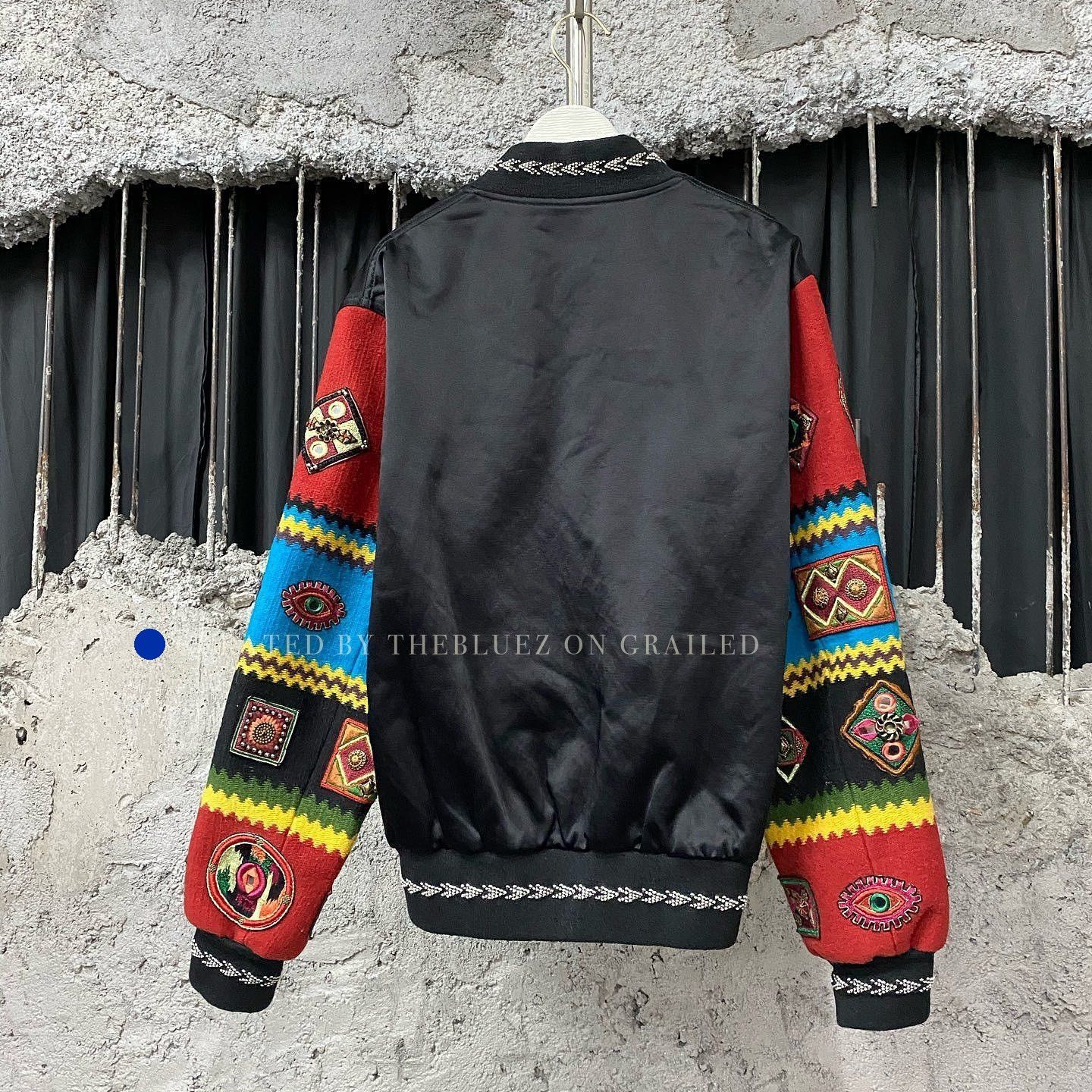 Saint Laurent Paris Black Embroidered Satin Bomber Jacket Size US M / EU 48-50 / 2 - 2 Thumbnail