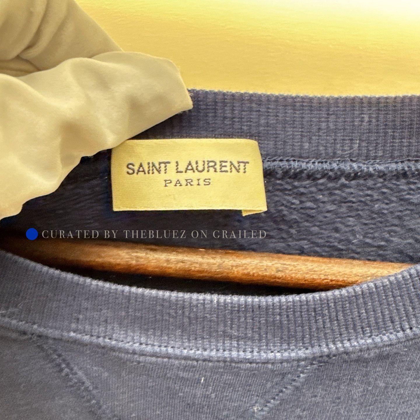 Saint Laurent Paris YSL Logo Sweatshirt in Blue Size US L / EU 52-54 / 3 - 3 Thumbnail