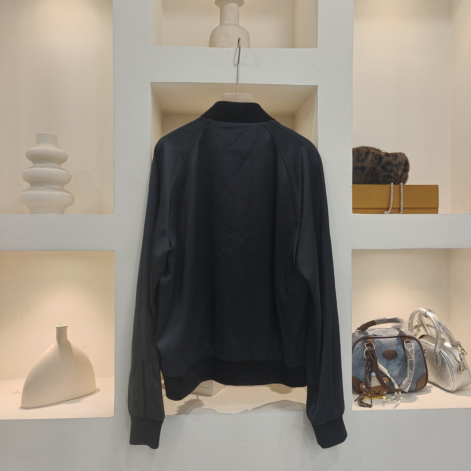 Saint Laurent Paris Black Rose Embroidery Bomber Jacket Size US M / EU 48-50 / 2 - 2 Thumbnail