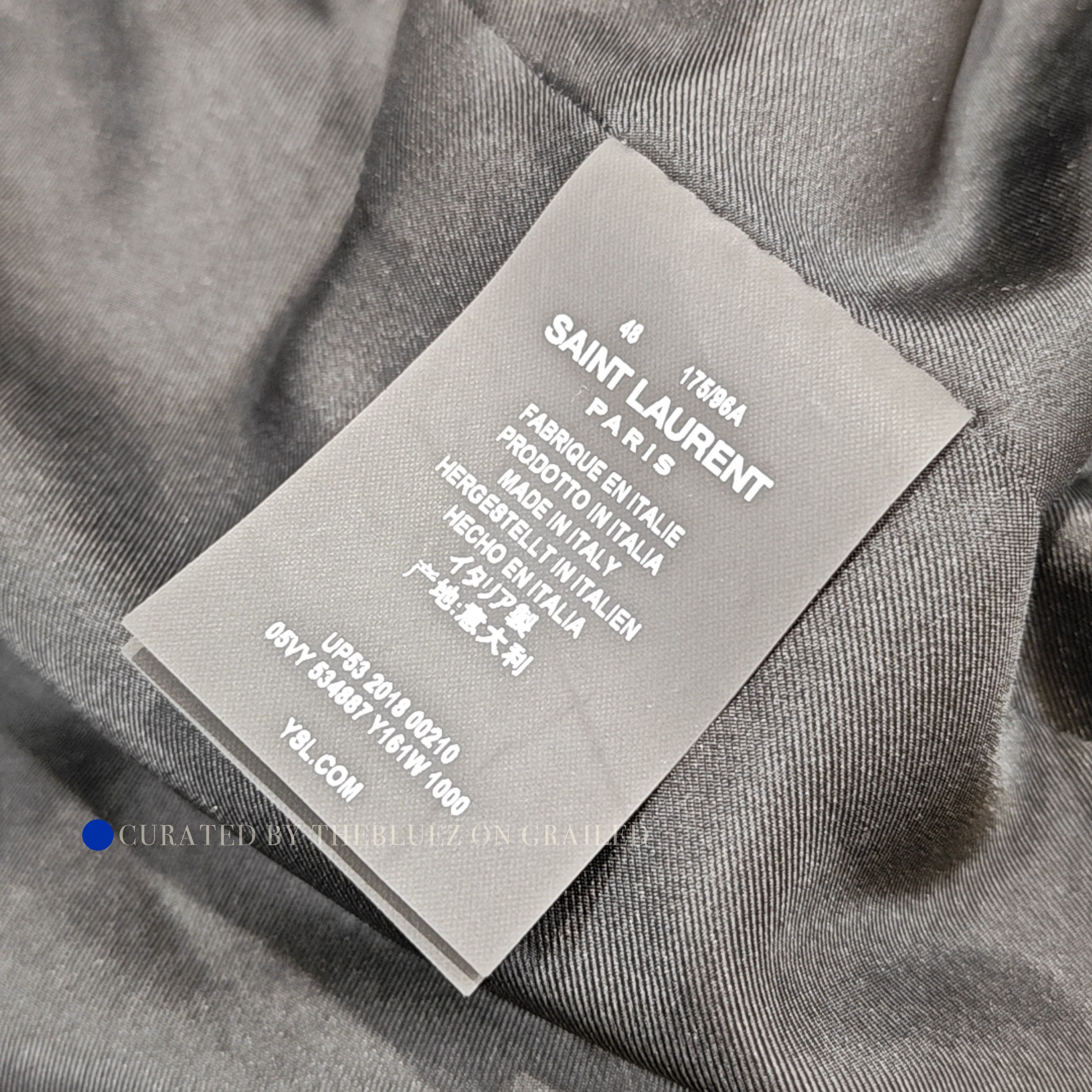 Saint Laurent Paris Black Rose Embroidery Bomber Jacket Size US M / EU 48-50 / 2 - 4 Thumbnail