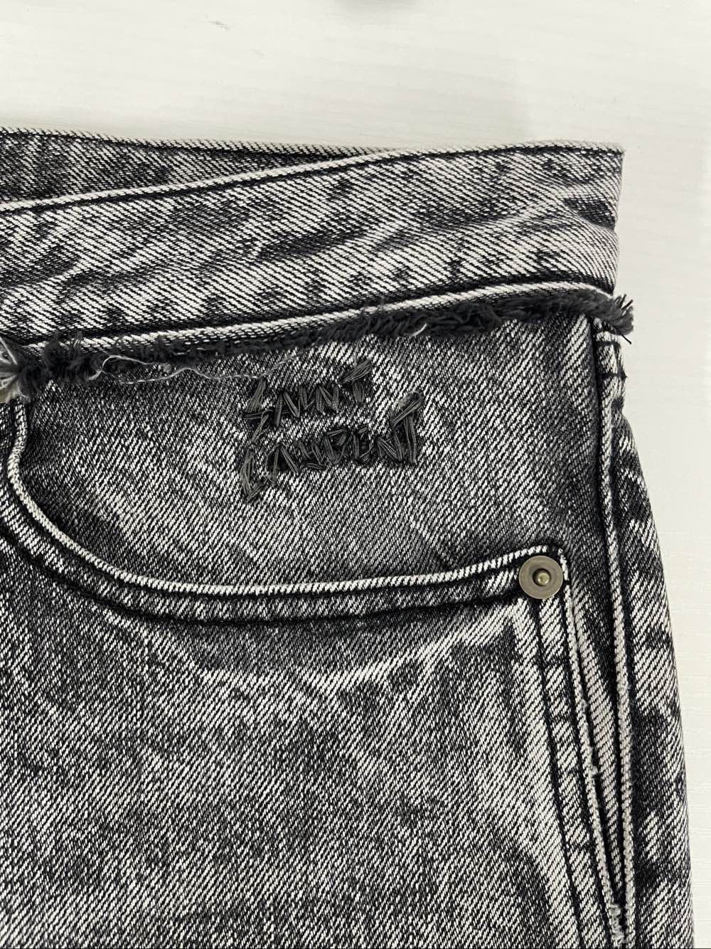 Saint Laurent Paris Washed Gray Denim Jeans in Size 30 Size US 30 / EU 46 - 7 Thumbnail