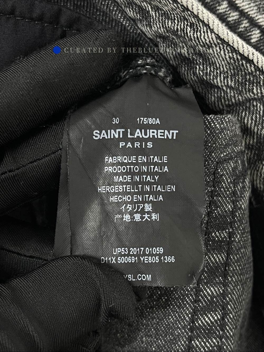 Saint Laurent Paris Washed Gray Denim Jeans in Size 30 Size US 30 / EU 46 - 4 Thumbnail