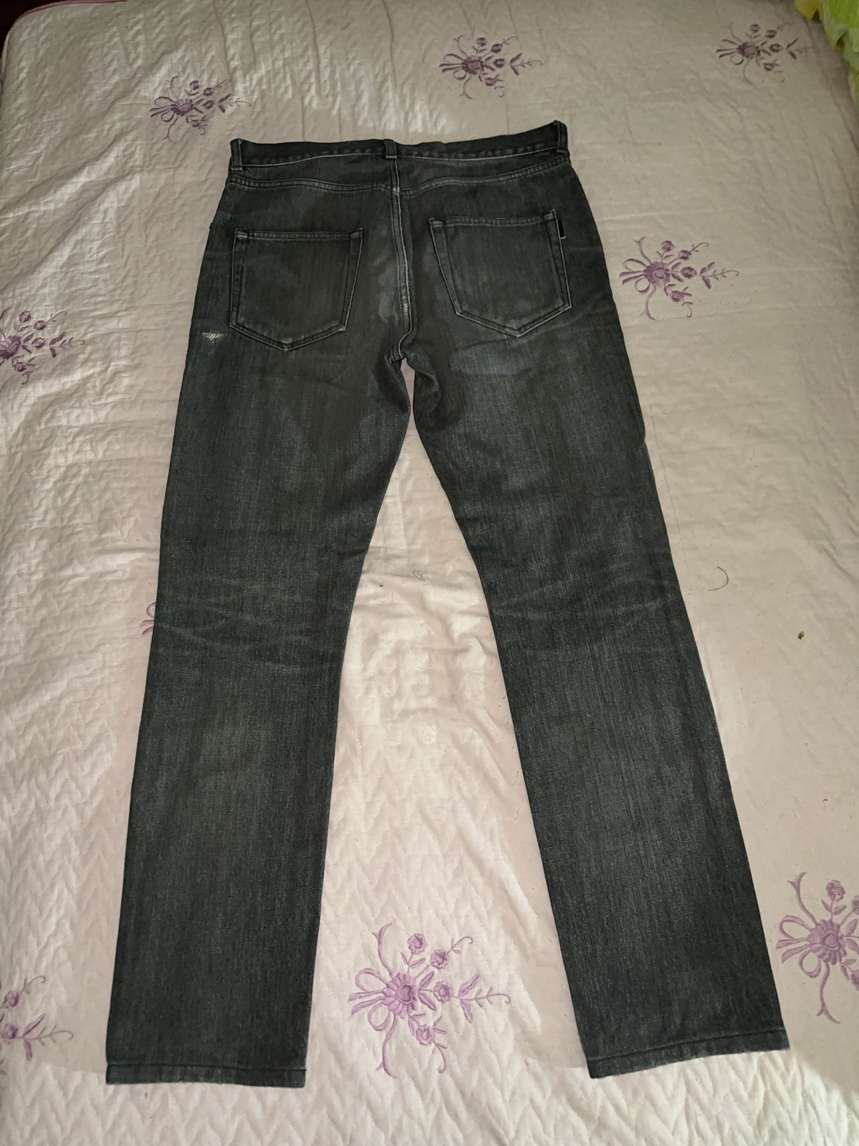 Saint Laurent Paris Distressed Gray Denim Jeans, Size 32 Size US 32 / EU 48 - 2 Thumbnail