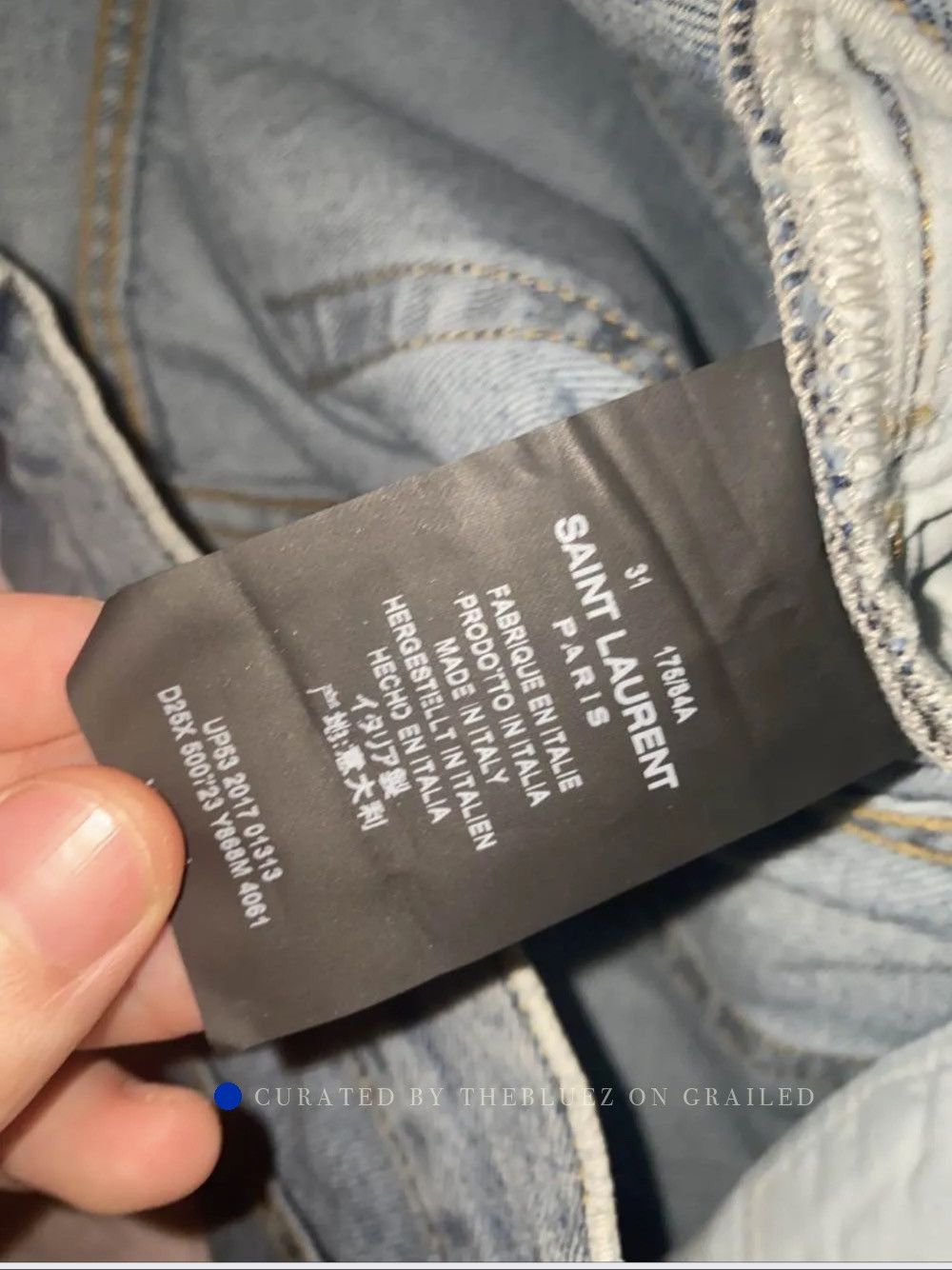 Saint Laurent Paris Embroidered Logo Straight Jeans Size US 32 / EU 48 - 4 Thumbnail