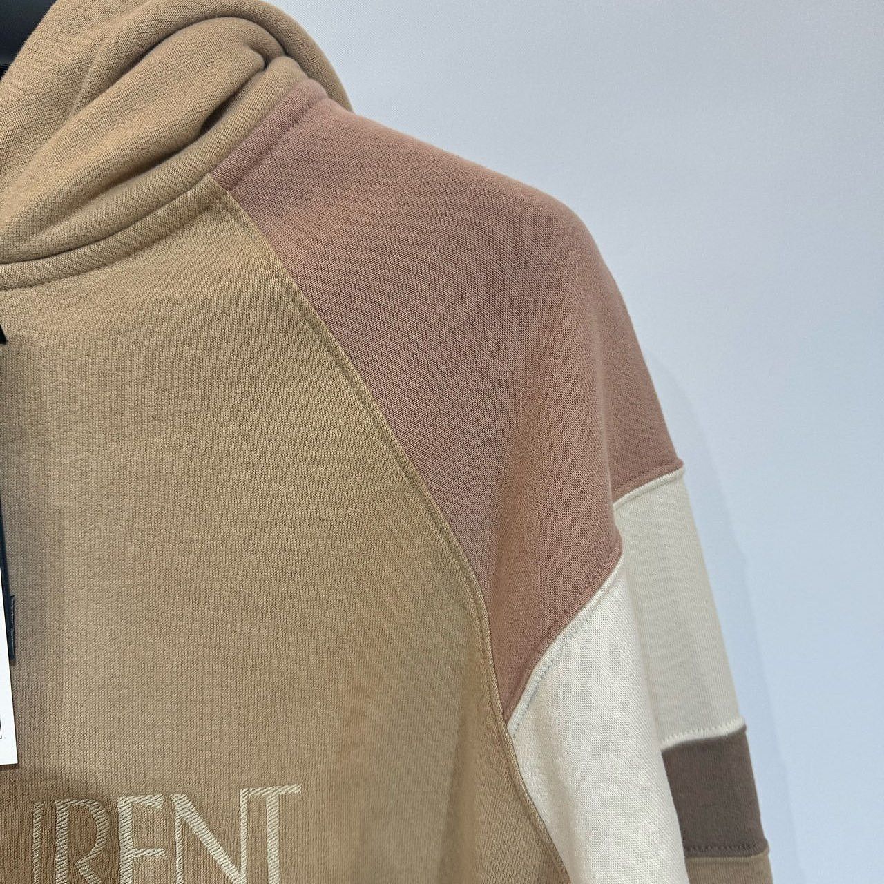 Saint Laurent Paris Logo Embroidered Stripe Hoodie in Beige Size US L / EU 52-54 / 3 - 6 Thumbnail