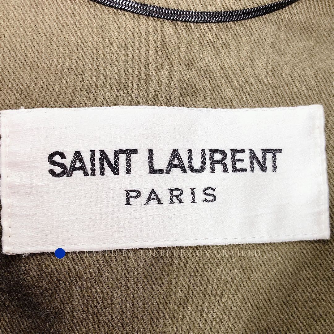 Saint Laurent Paris Green Shark Embroidery Field Jacket Size US XXS / EU 40 - 3 Thumbnail