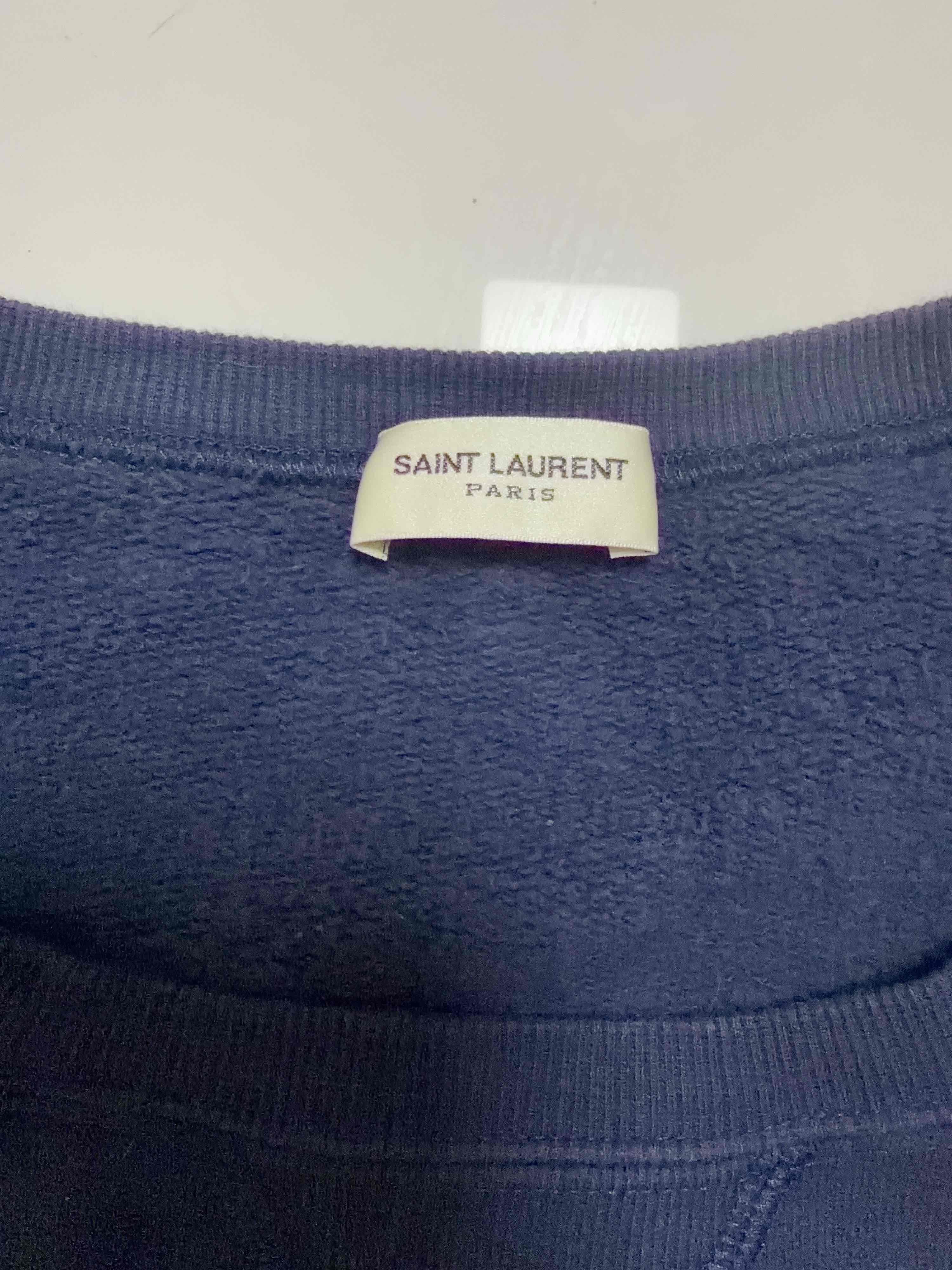 Saint Laurent Paris YSL Logo Sweatshirt in Blue Size US XL / EU 56 / 4 - 3 Thumbnail