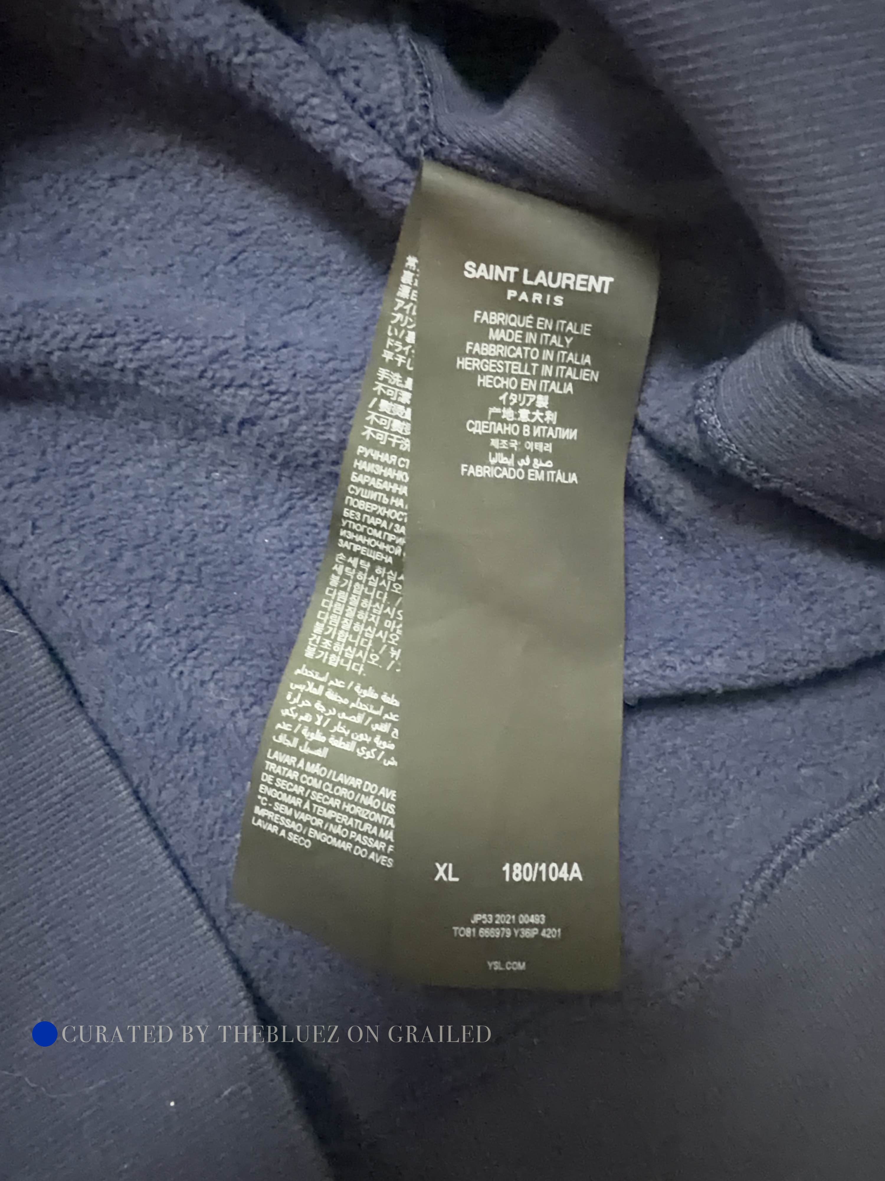 Saint Laurent Paris YSL Logo Sweatshirt in Blue Size US XL / EU 56 / 4 - 4 Thumbnail