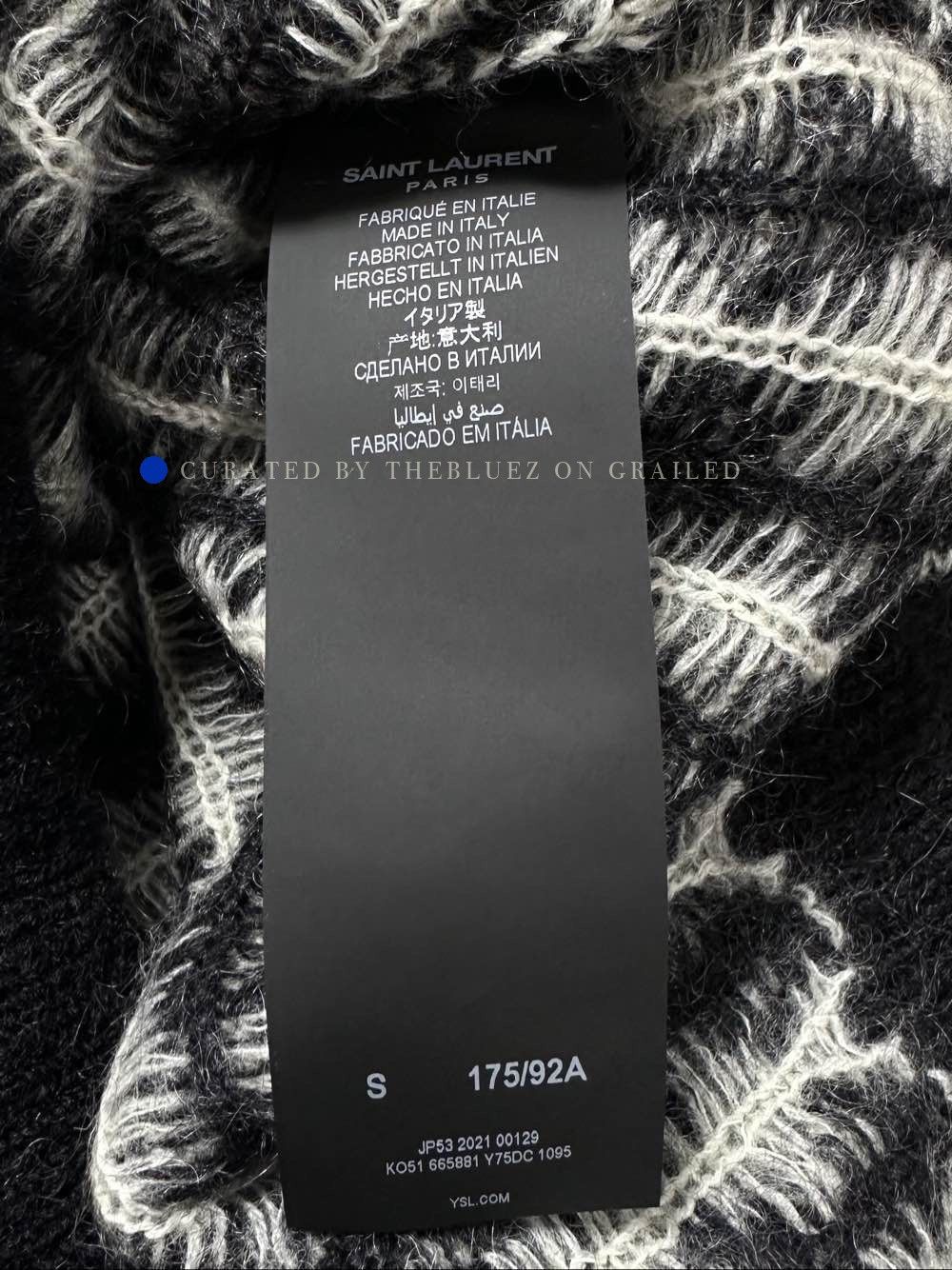 Saint Laurent Paris Geometric Pattern Black Wool Sweater Size US S / EU 44-46 / 1 - 4 Thumbnail