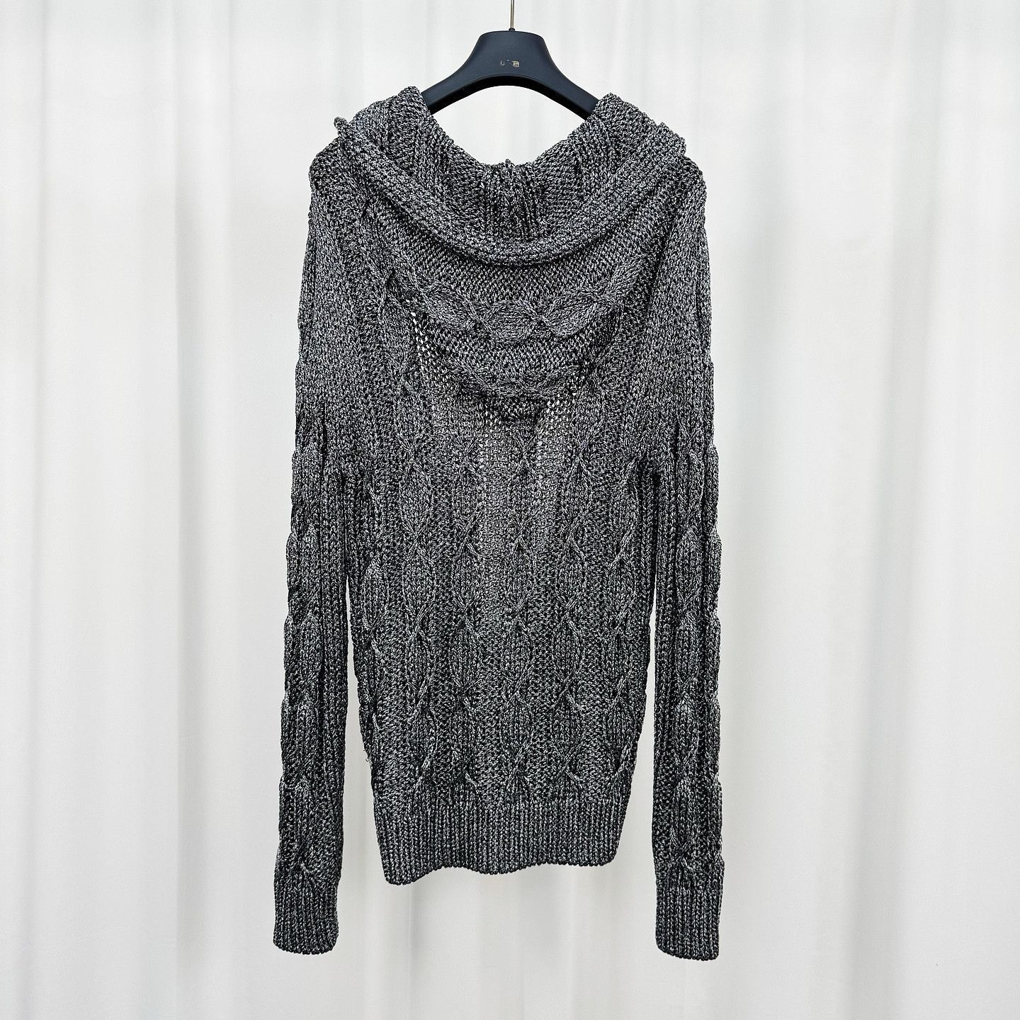 Saint Laurent Paris Gray Cable Knit Hoodie Cardigan Size US S / EU 44-46 / 1 - 2 Thumbnail