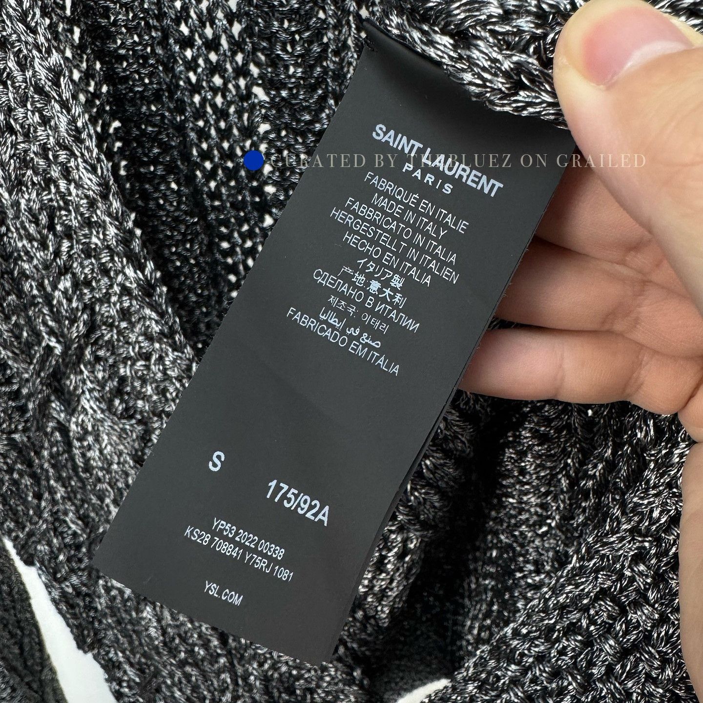 Saint Laurent Paris Gray Cable Knit Hoodie Cardigan Size US S / EU 44-46 / 1 - 4 Thumbnail