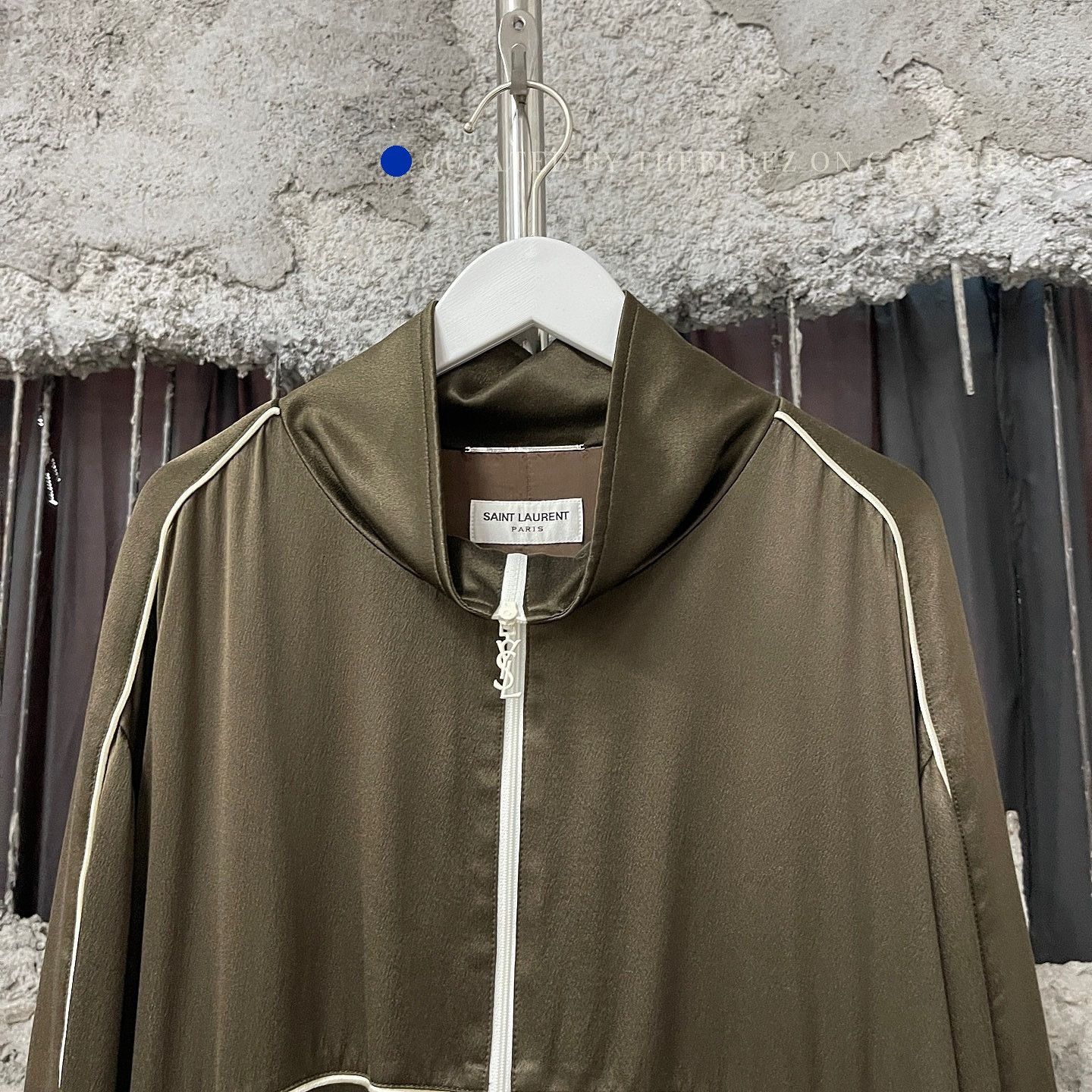 Saint Laurent Paris Luxurious Green Silk Zip Jacket Size US L / EU 52-54 / 3 - 5 Thumbnail