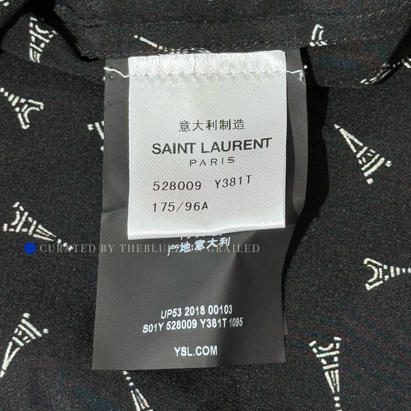 Saint Laurent Paris Eiffel Tower Print Black Shirt - Size S Size US S / EU 44-46 / 1 - 4 Thumbnail