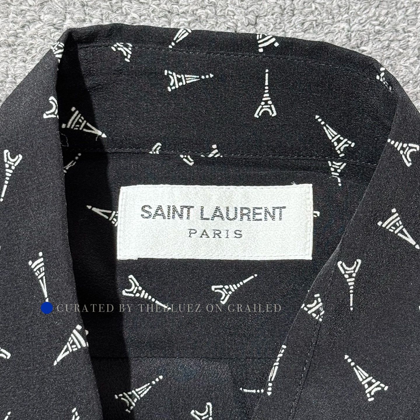 Saint Laurent Paris Eiffel Tower Print Black Shirt - Size S Size US S / EU 44-46 / 1 - 3 Thumbnail