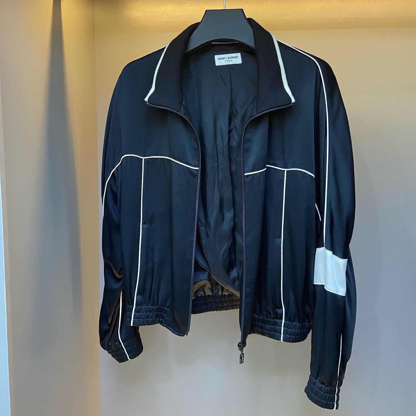 Saint Laurent Paris Embroidered Zip Jacket in Black Size US M / EU 48-50 / 2 - 7 Thumbnail