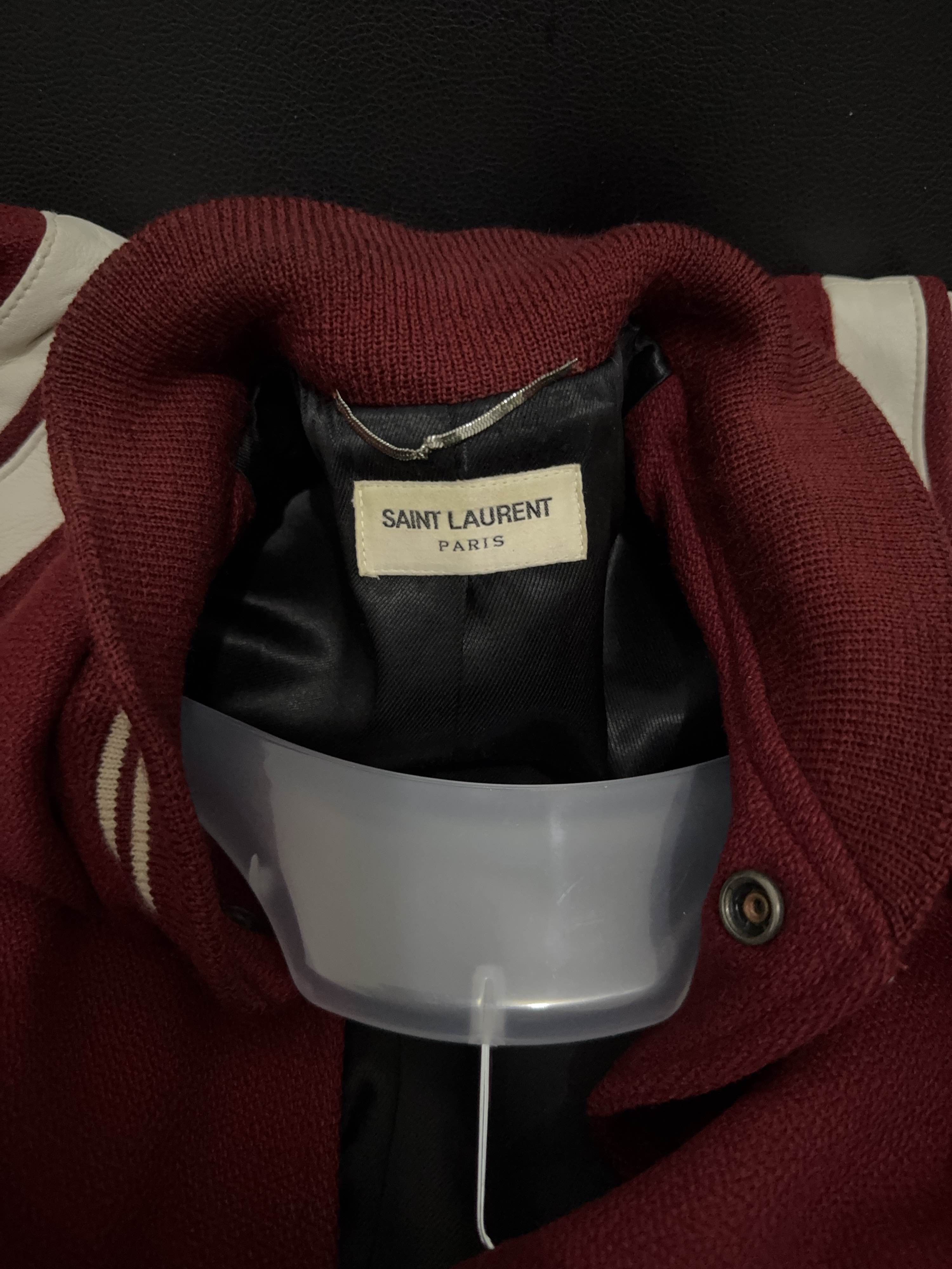 Saint Laurent Paris Wool Varsity Jacket in Bold Red Size US M / EU 48-50 / 2 - 6 Thumbnail