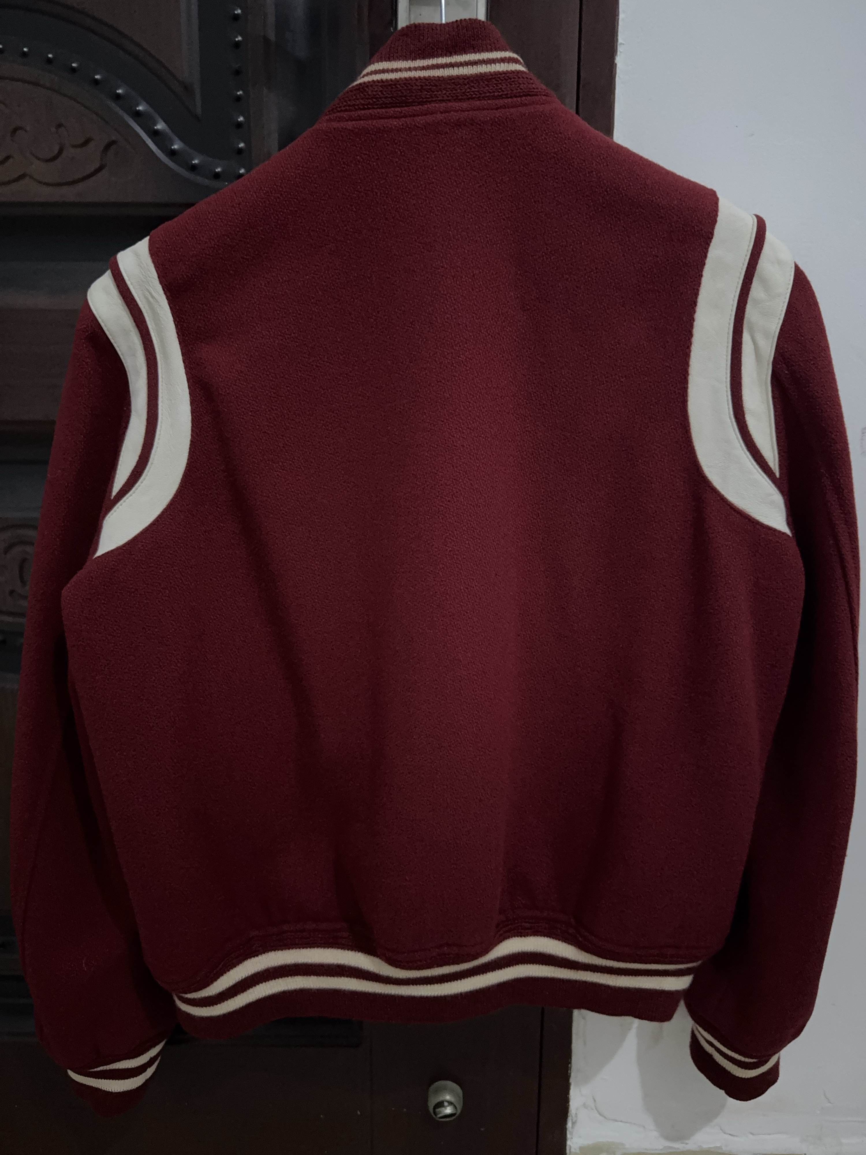Saint Laurent Paris Wool Varsity Jacket in Bold Red Size US M / EU 48-50 / 2 - 2 Thumbnail