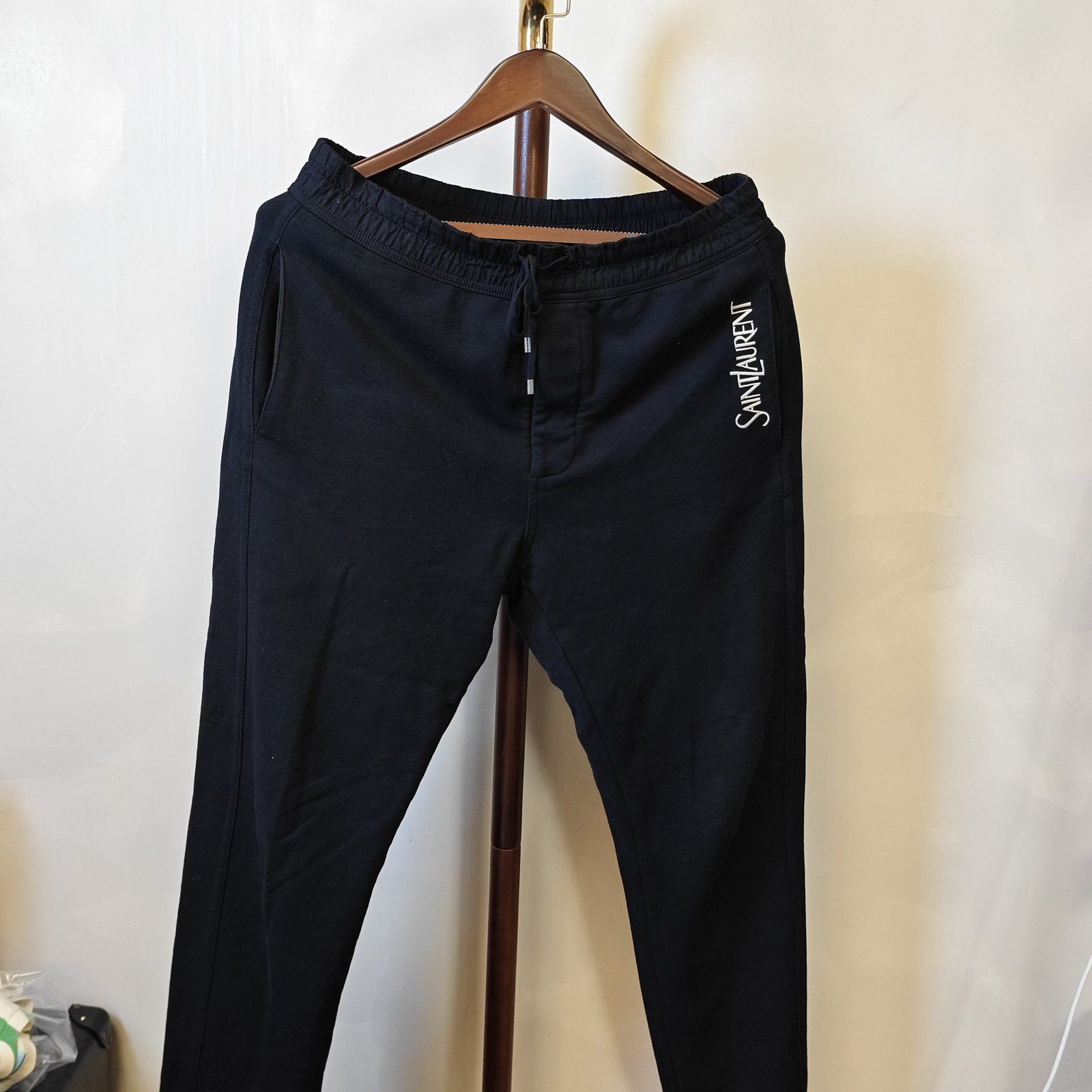 Saint Laurent Paris Black Logo Print Sweatpants, Size 34 Size US 34 / EU 50 - 5 Thumbnail