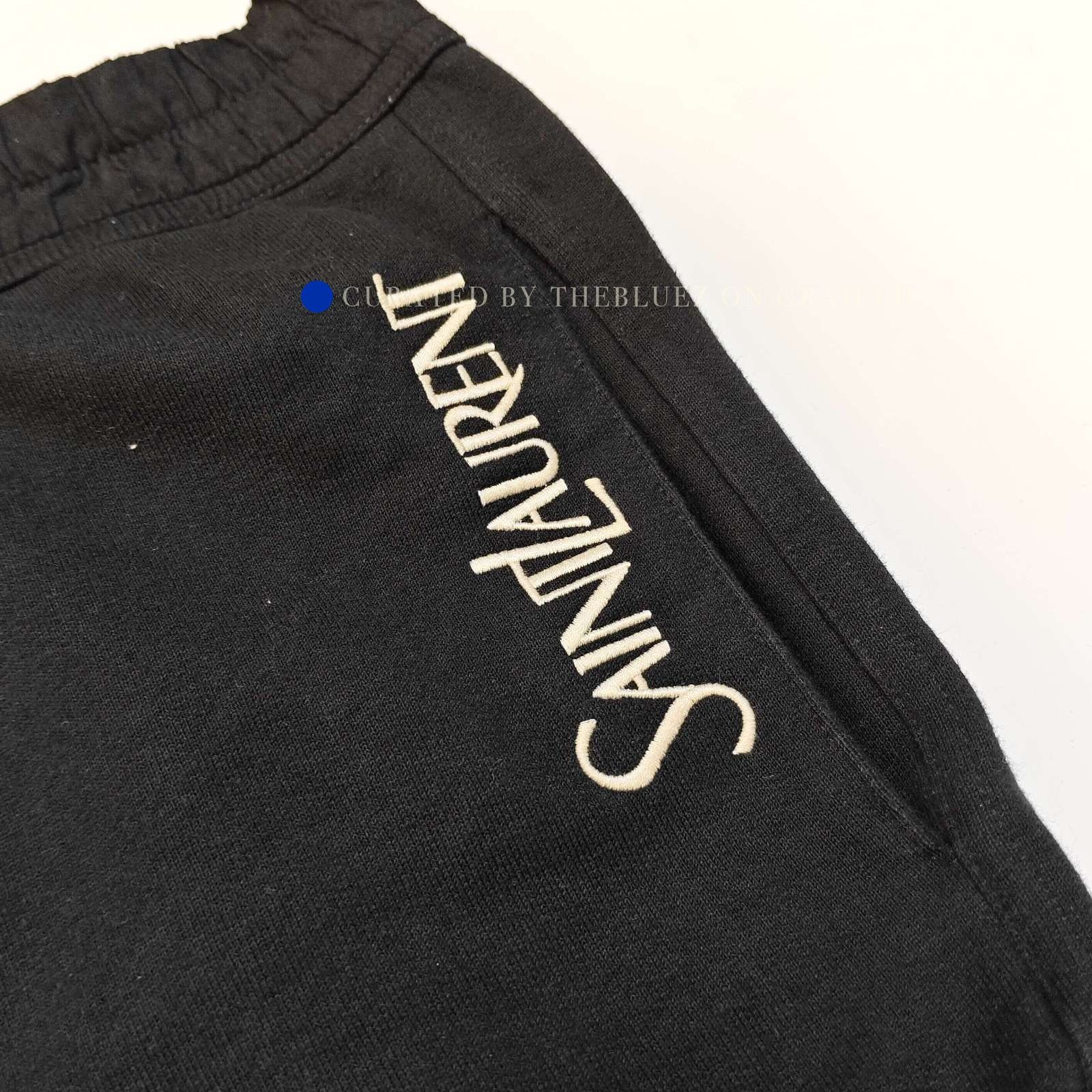 Saint Laurent Paris Black Logo Print Sweatpants, Size 34 Size US 34 / EU 50 - 8 Thumbnail