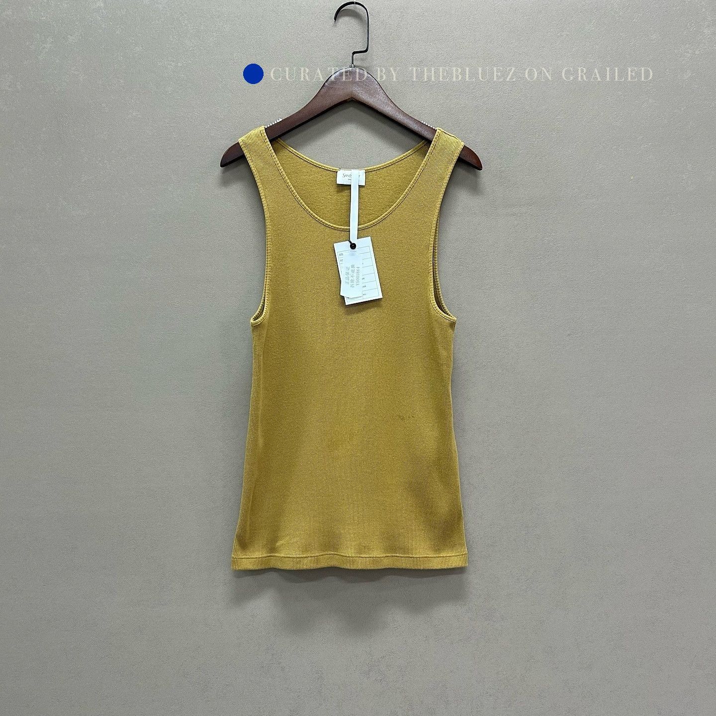 Saint Laurent Paris Ribbed Yellow Tank Top in Size M Size US M / EU 48-50 / 2 - 6 Thumbnail