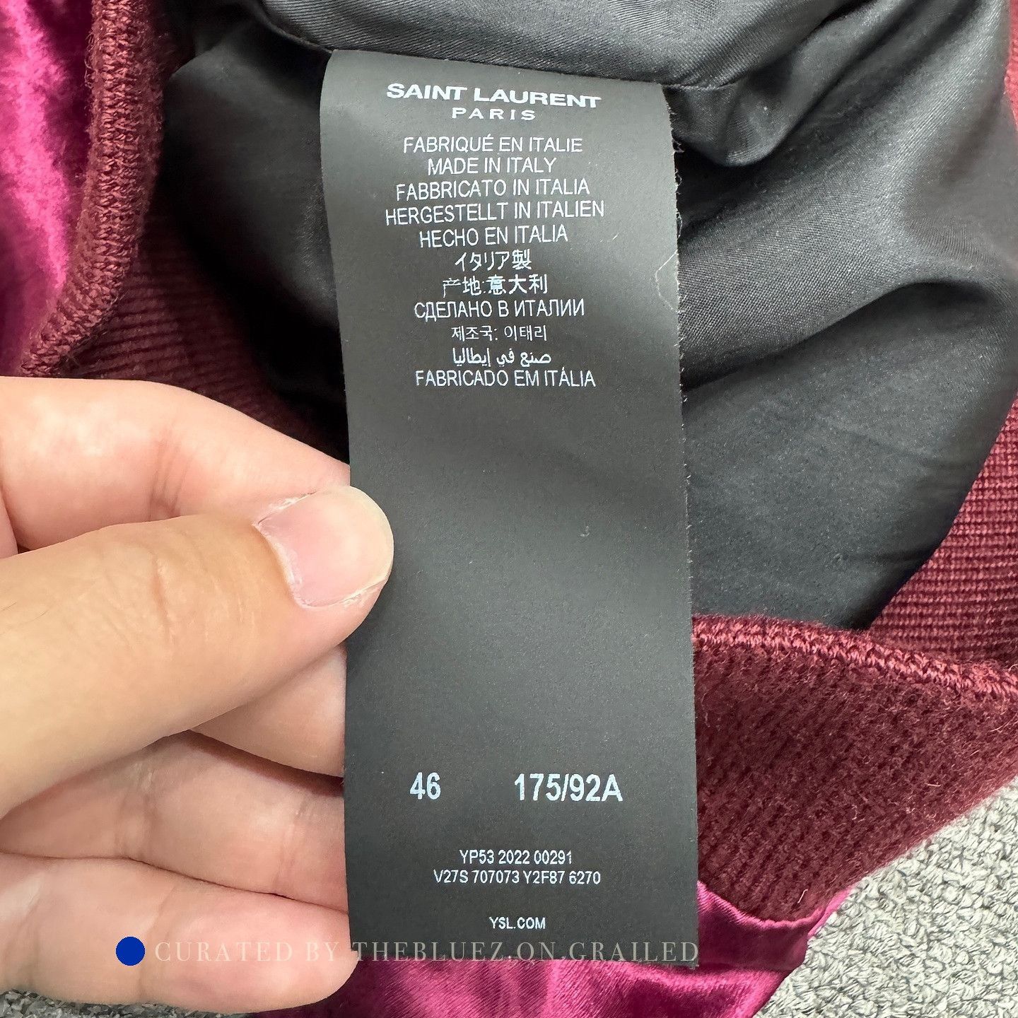Saint Laurent Paris Burgundy Zip Up Jacket in Red Size US S / EU 44-46 / 1 - 4 Thumbnail
