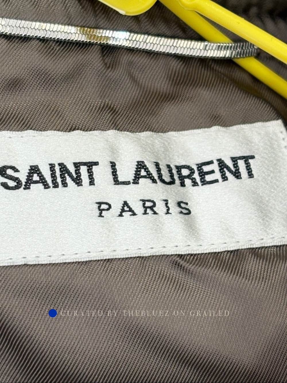 Saint Laurent Paris Stylish Cupro Bomber Jacket in Brown Size US S / EU 44-46 / 1 - 3 Thumbnail