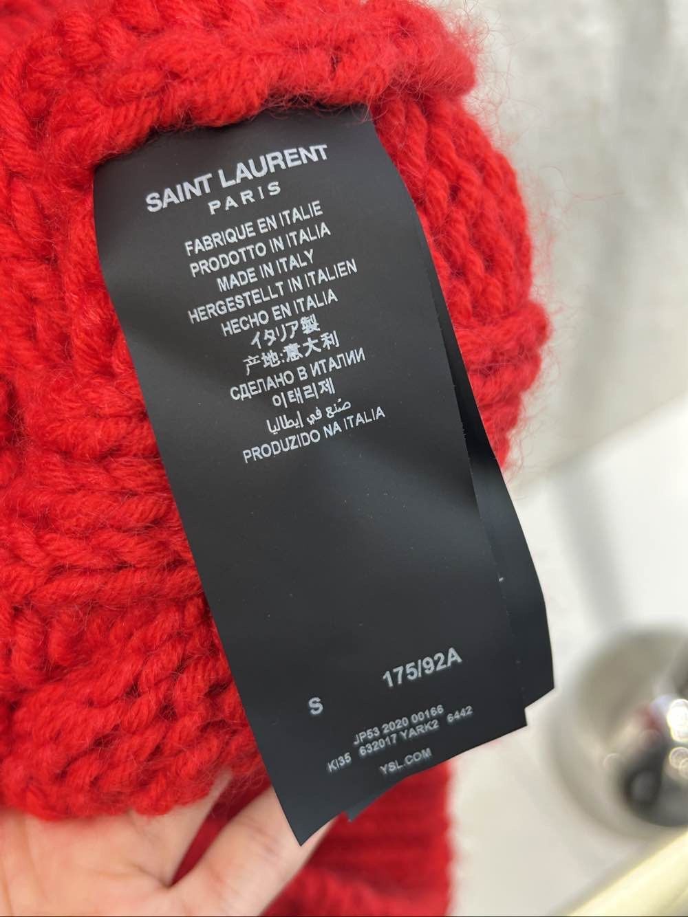 Saint Laurent Paris Cable Knit Sweater in Red Size US S / EU 44-46 / 1 - 4 Thumbnail
